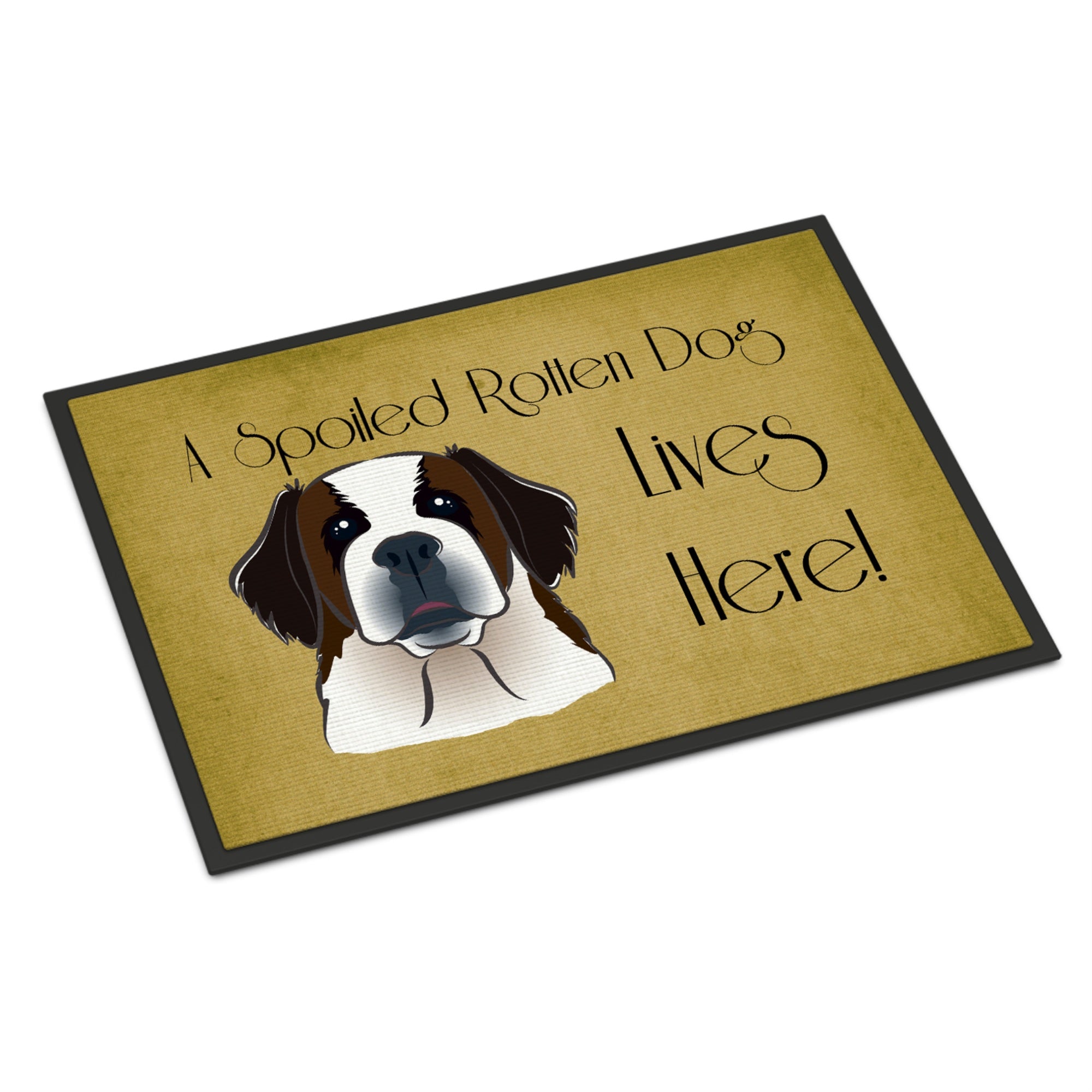 'Caroline'S Treasures Bb1494Jmat Saint Bernard Spoiled Dog Lives Here Indoor Or Outdoor Mat, 24 X 36'''', Multicolor''