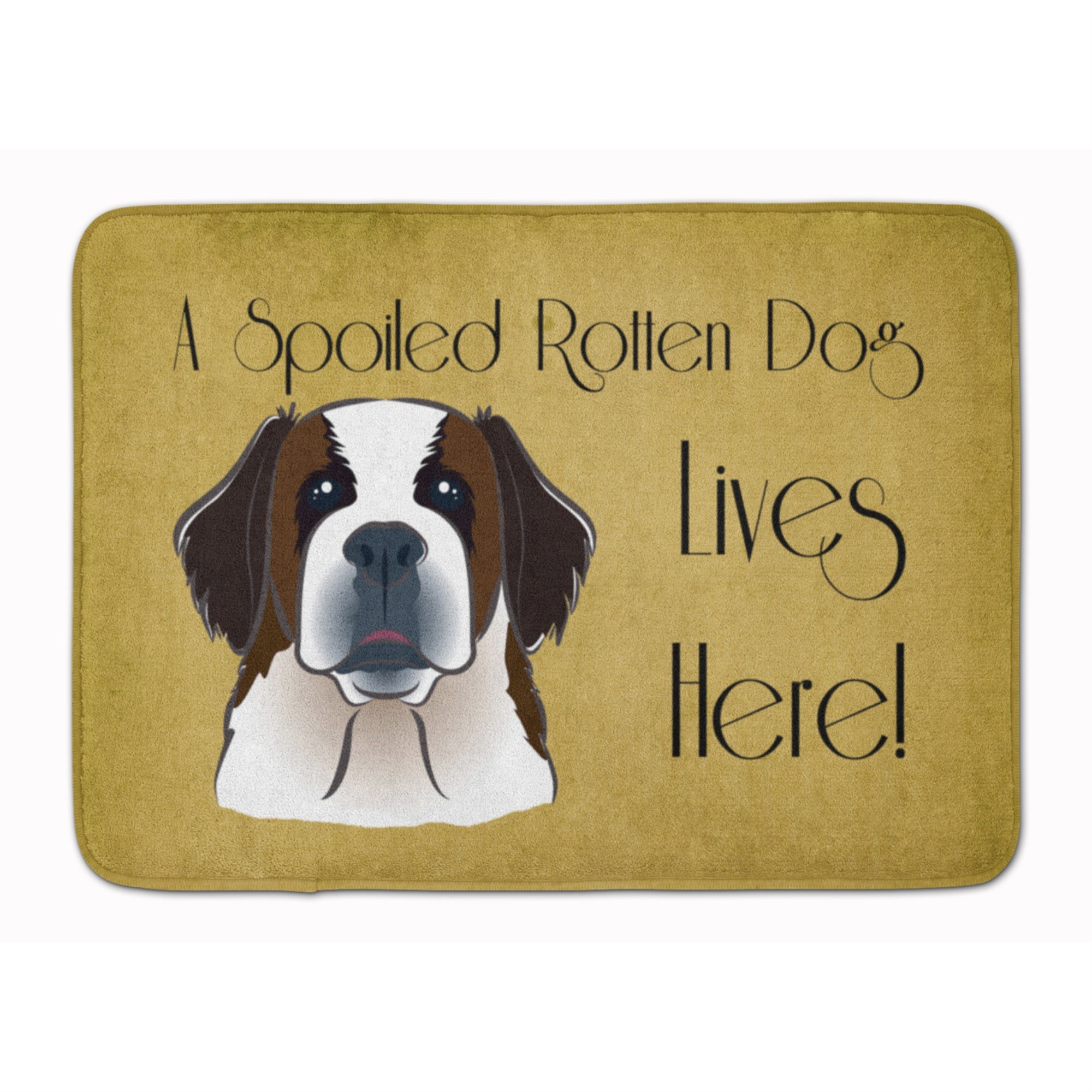 'Caroline'S Treasures Saint Bernard Spoiled Dog Lives Here Floor Mat, 19'''' X 27'''', Multicolor''
