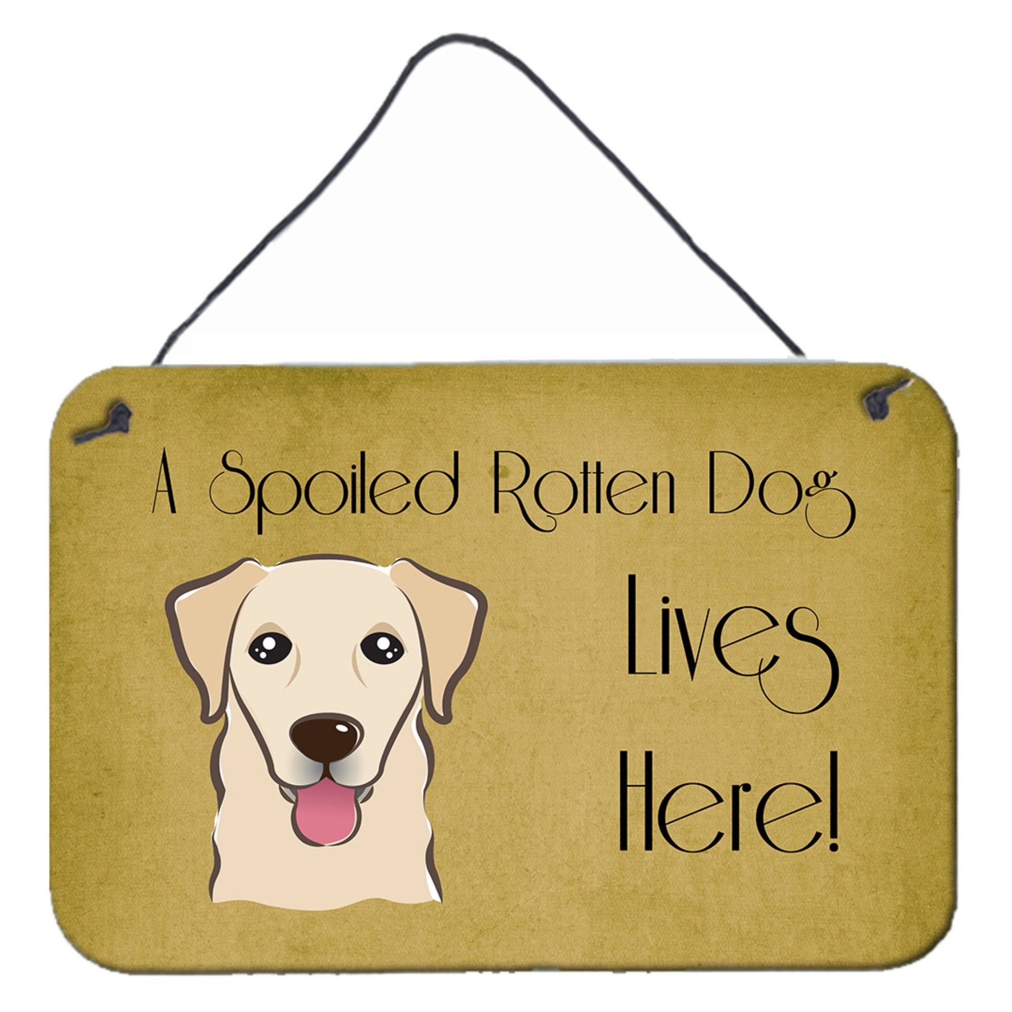 'Caroline'S Treasures Bb1500Ds812 Golden Retriever Spoiled Dog Lives Here Wall Or Door Hanging Prints, 8 X 12'''', Multicolor''