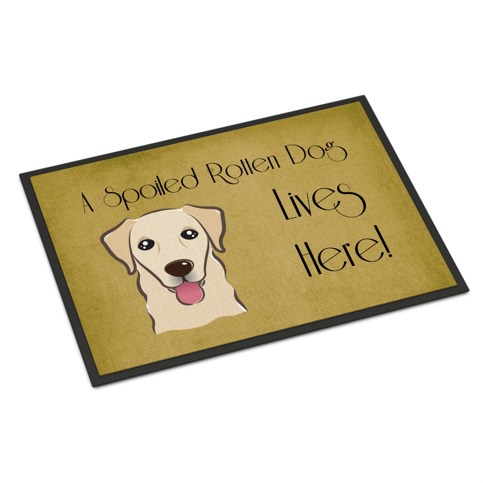 'Caroline'S Treasures Bb1500Mat Golden Retriever Spoiled Dog Lives Here Indoor Or Outdoor Mat, 18 X 27'''', Multicolor''