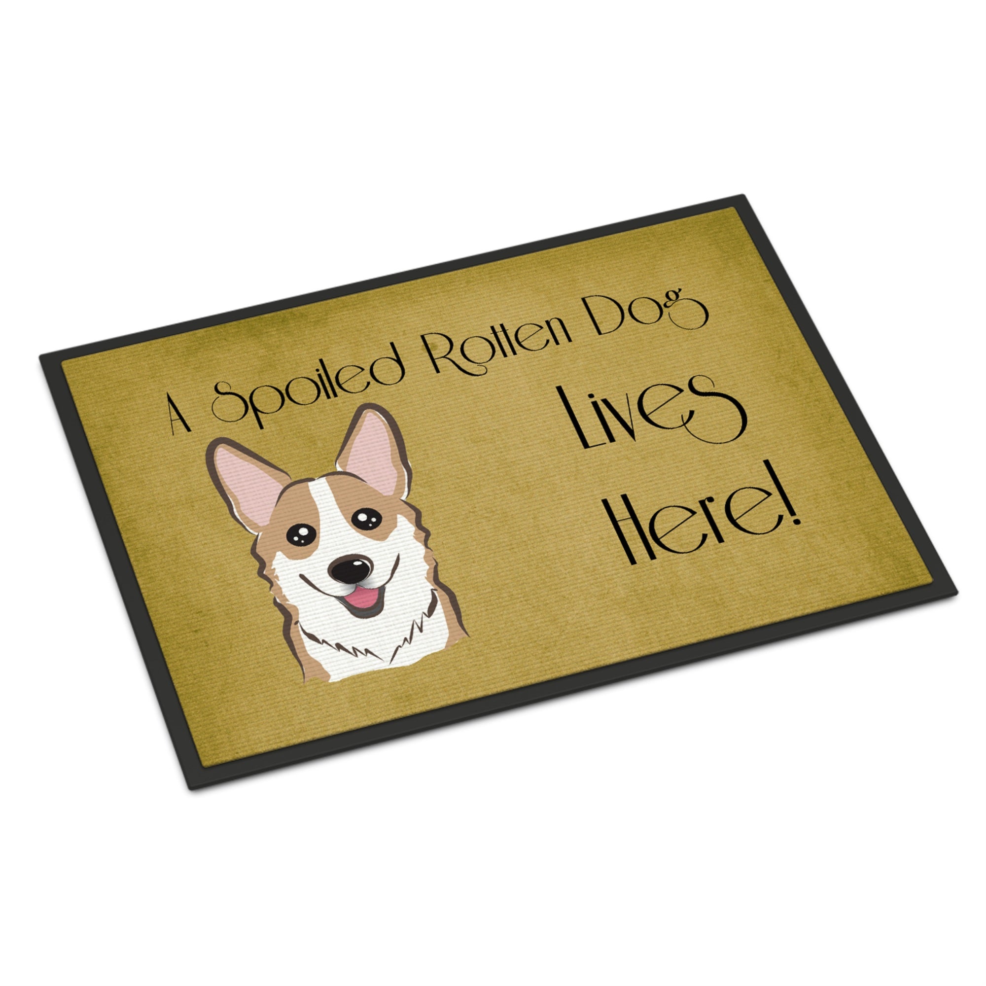 'Caroline'S Treasures Bb1501Mat Sable Corgi Spoiled Dog Lives Here Indoor Or Outdoor Mat, 18 X 27'''', Multicolor''