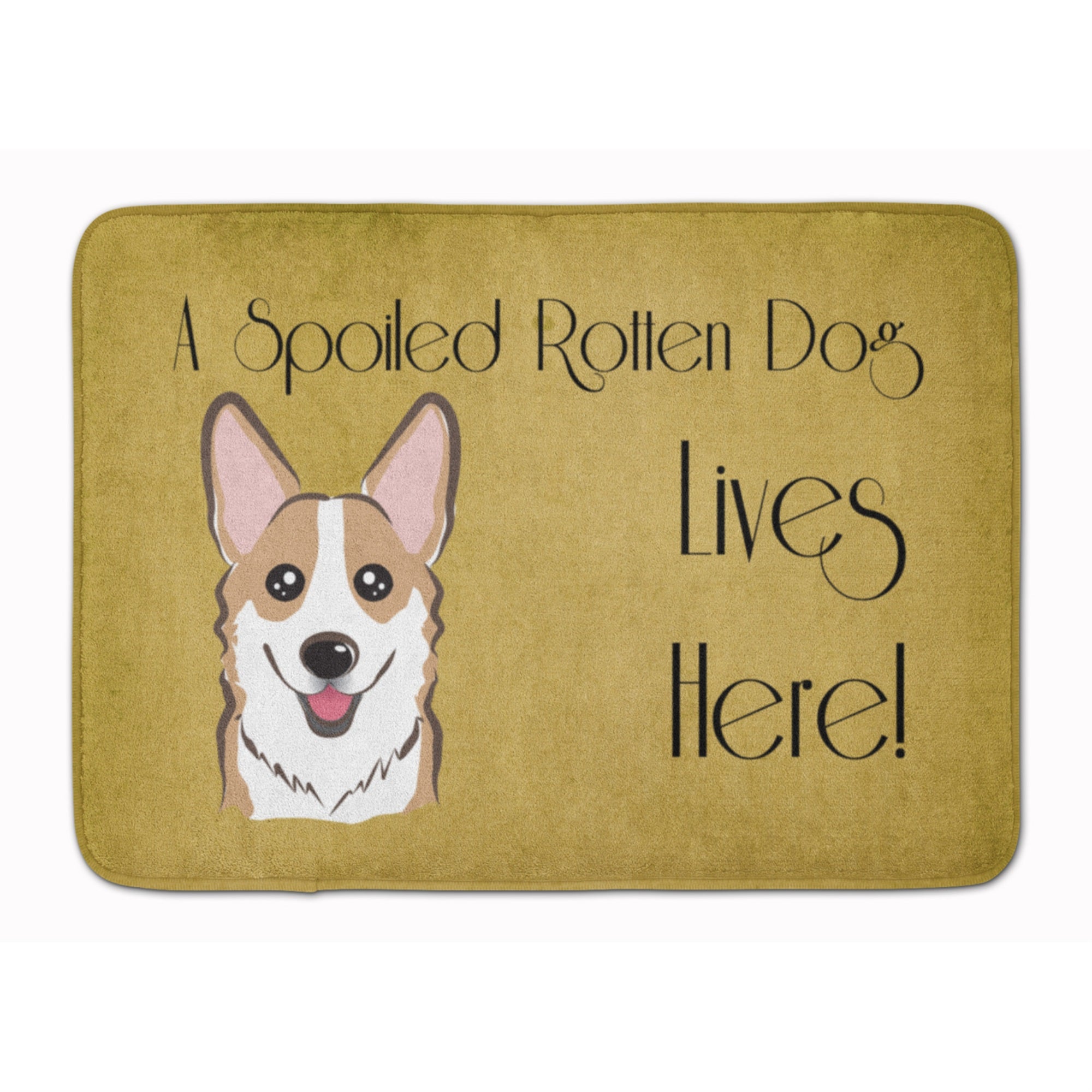 'Caroline'S Treasures Sable Corgi Spoiled Dog Lives Here Floor Mat, 19'''' X 27'''', Multicolor''
