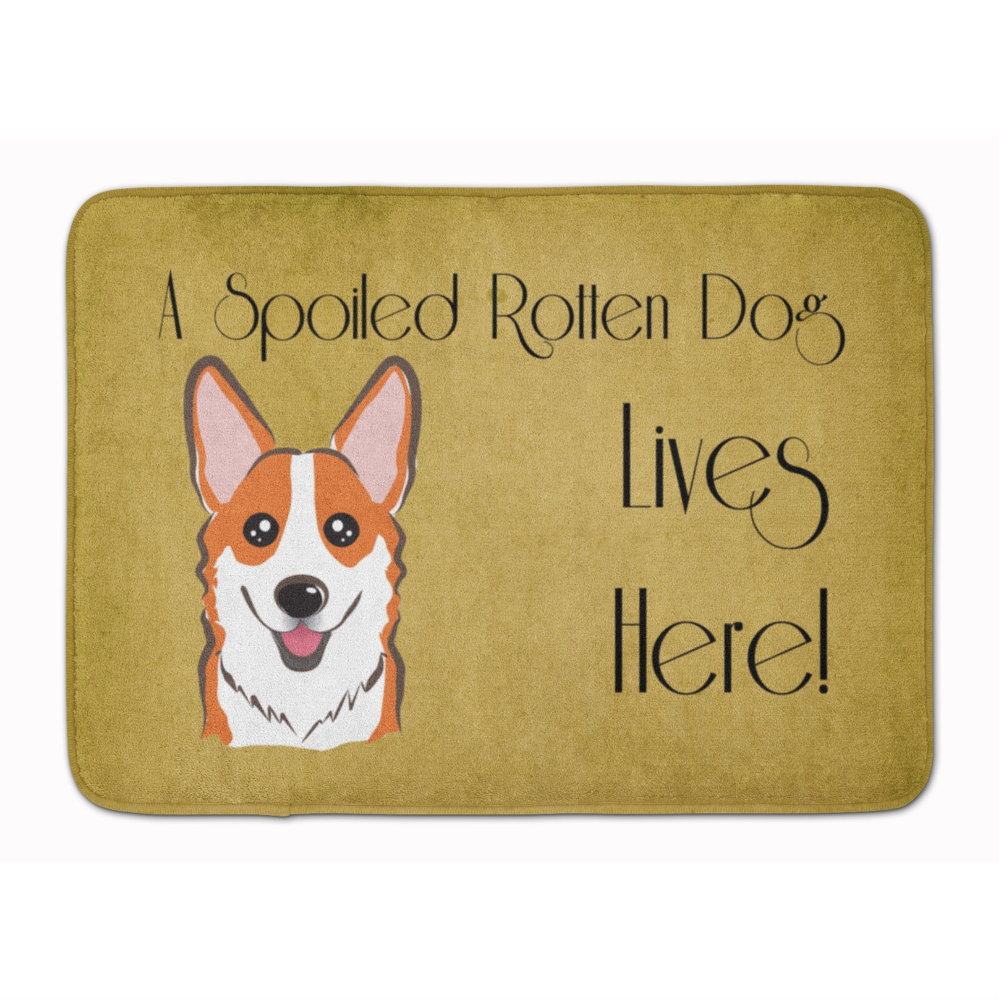 'Caroline'S Treasures Red Corgi Spoiled Dog Lives Here Floor Mat, 19'''' X 27'''', Multicolor''