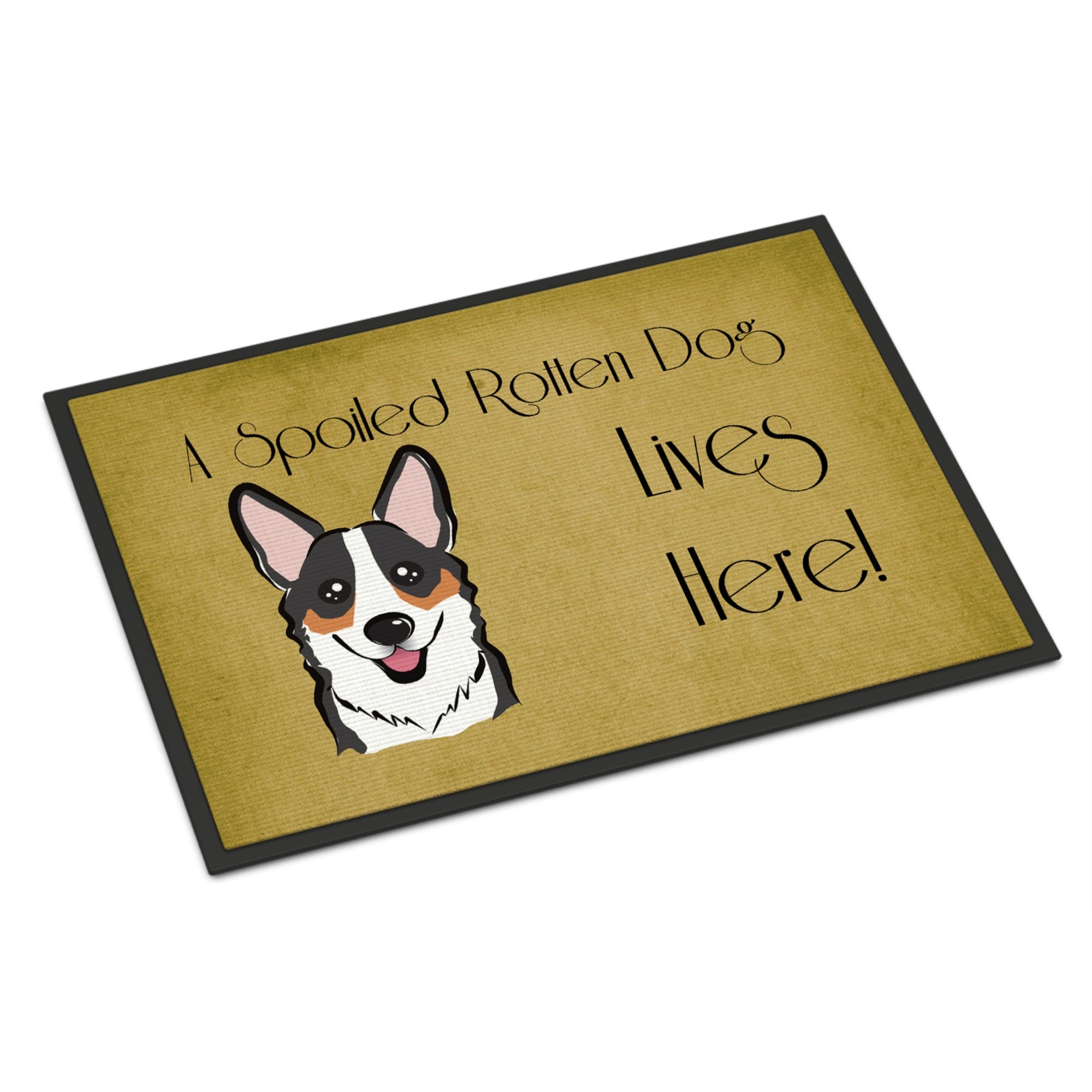 'Caroline'S Treasures Bb1503Mat Tricolor Corgi Spoiled Dog Lives Here Indoor Or Outdoor Mat, 18 X 27'''', Multicolor''