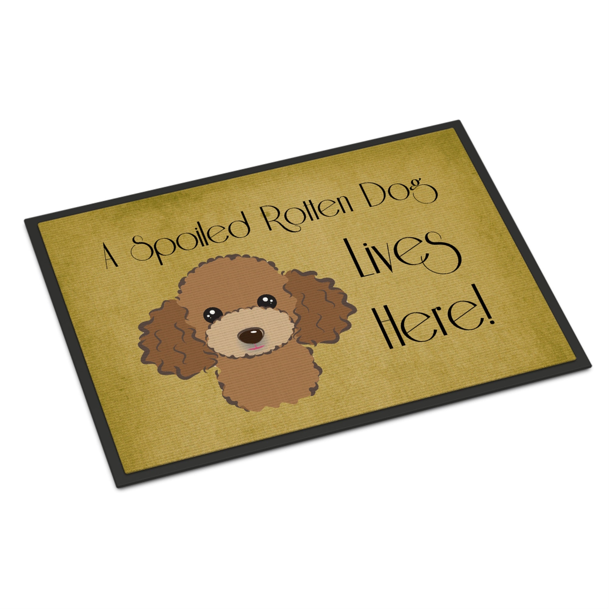 'Caroline'S Treasures Bb1504Jmat Chocolate Brown Poodle Spoiled Dog Lives Here Indoor Or Outdoor Mat, 24 X 36'''', Multicolor''