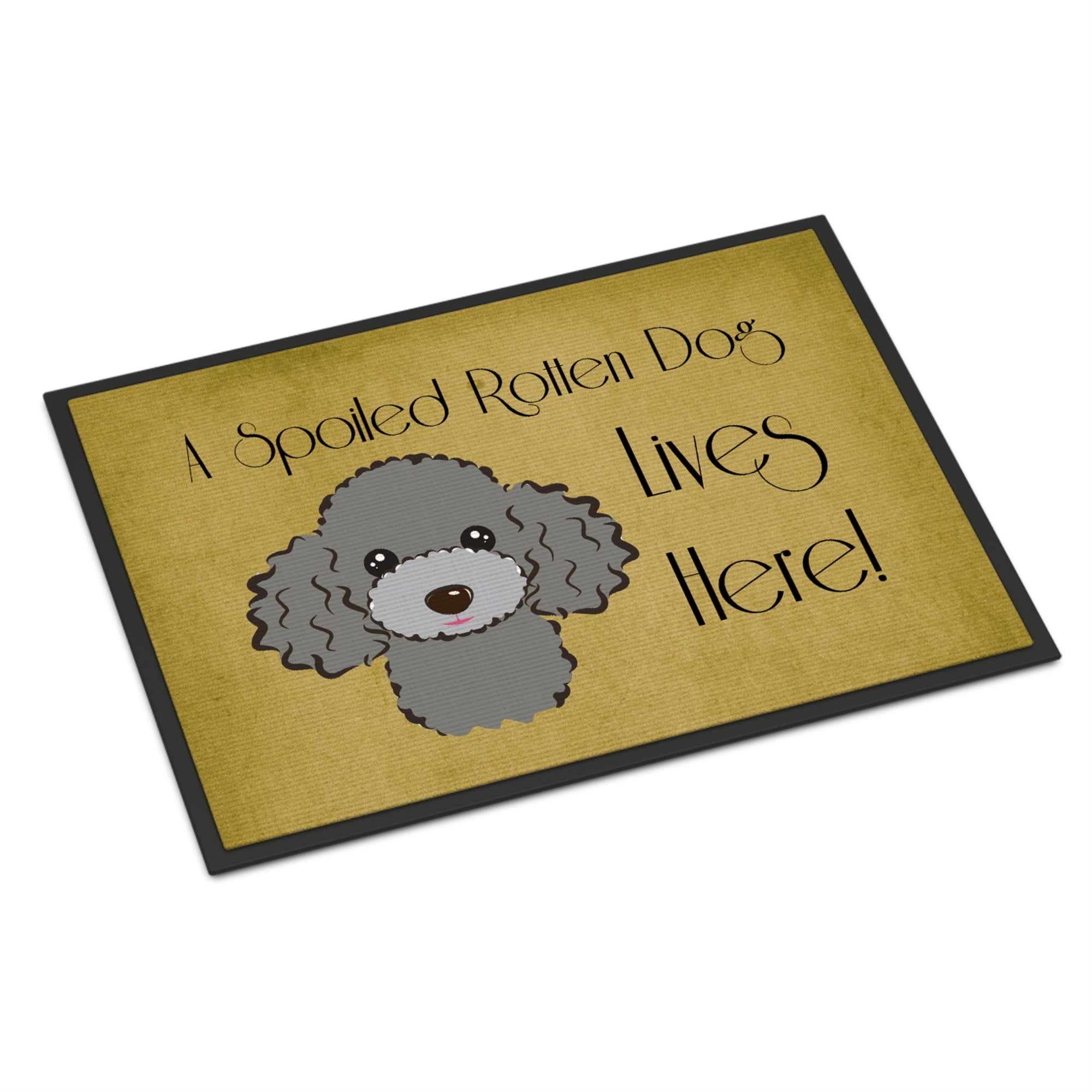 'Caroline'S Treasures Bb1507Mat Silver Gray Poodle Spoiled Dog Lives Here Indoor Or Outdoor Mat, 18 X 27'''', Multicolor''