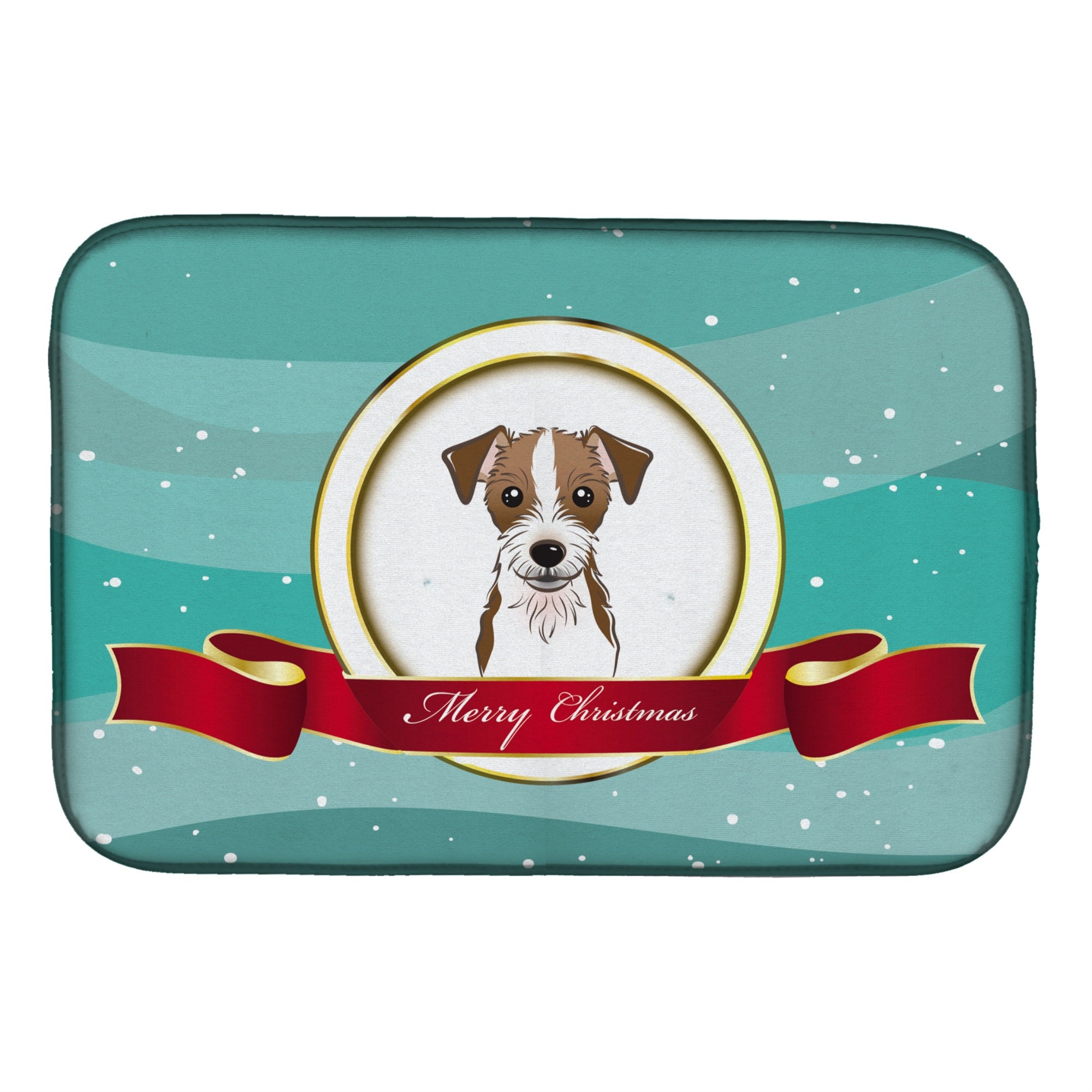 'Caroline'S Treasures Jack Russell Terrier Merry Christmas Dish Drying Mat, 14'''' X 21''''''