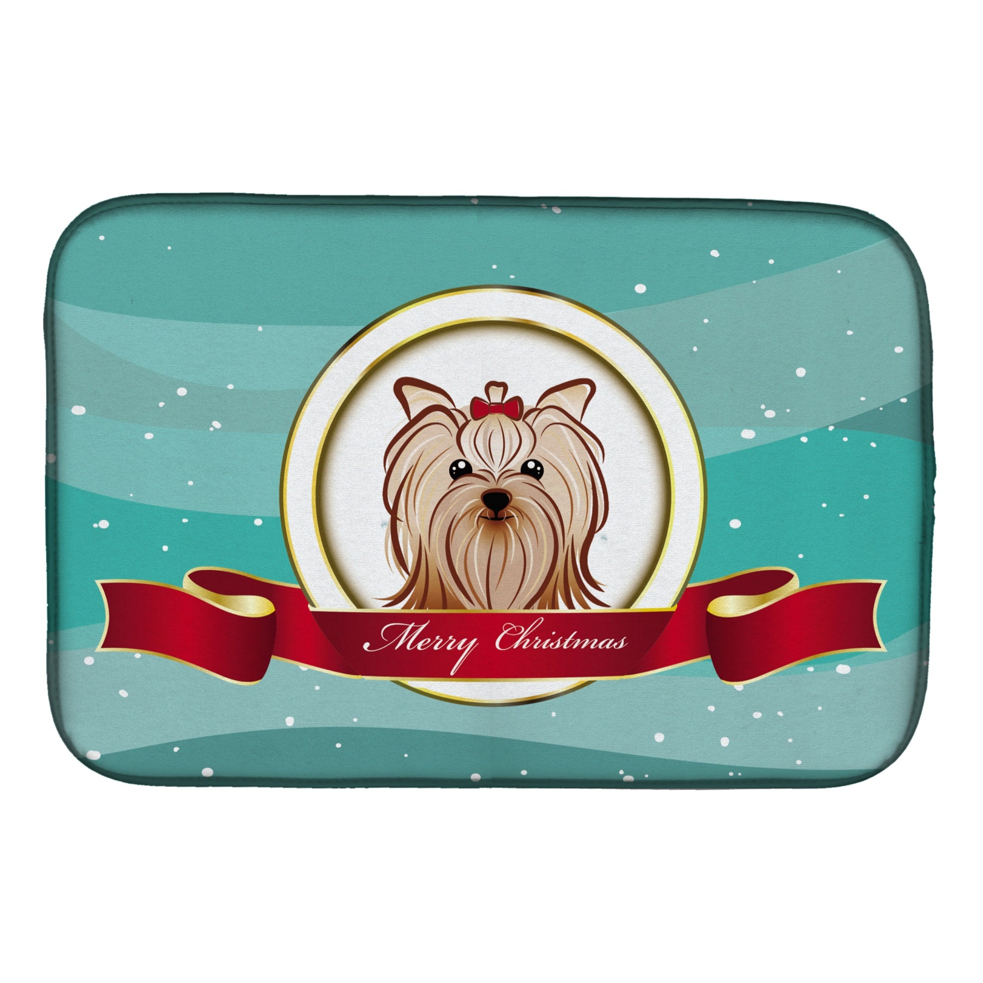 'Caroline'S Treasures Yorkie Yorkshire Terrier Merry Christmas Dish Drying Mat, 14'''' X 21''''''