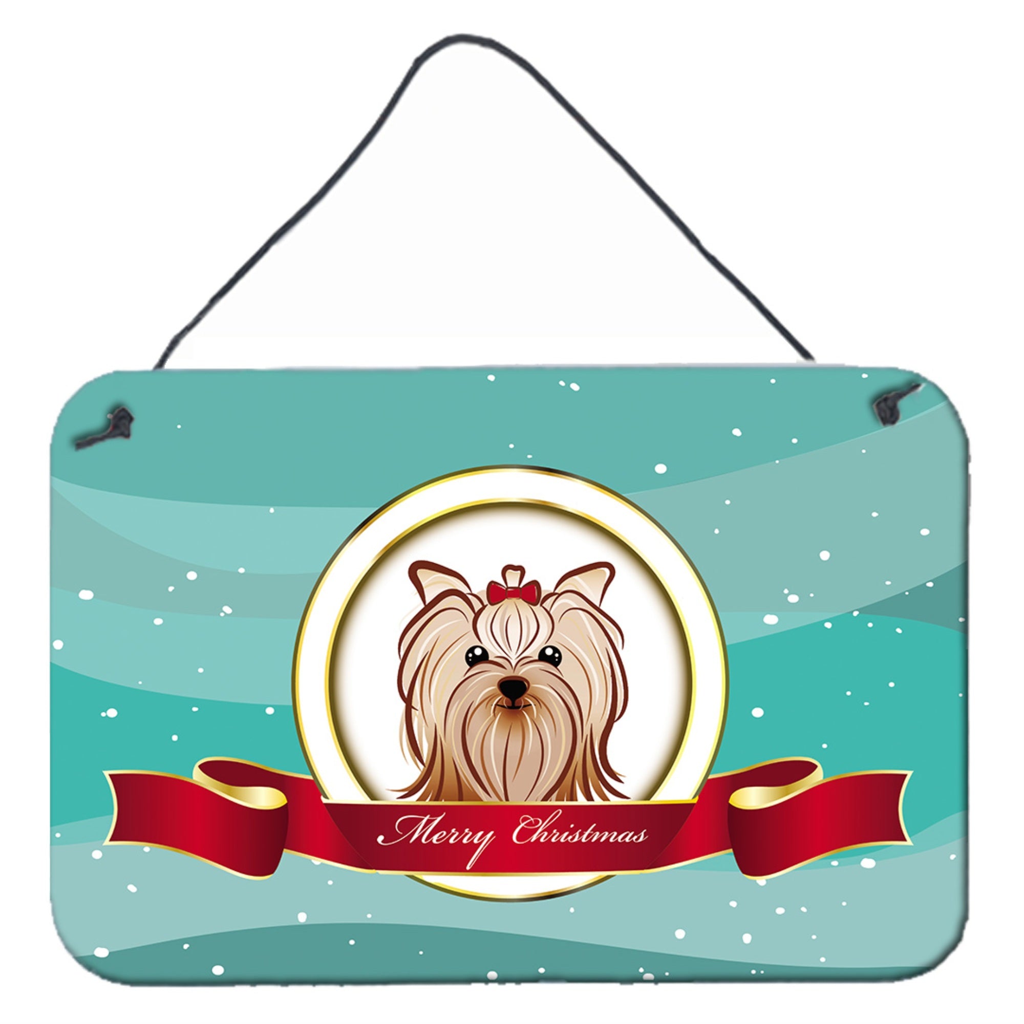 'Caroline'S Treasures Yorkie Yorkshire Terrier Merry Christmas Wall Or Door Hanging Prints Bb1514Ds812, 8Hx12W''