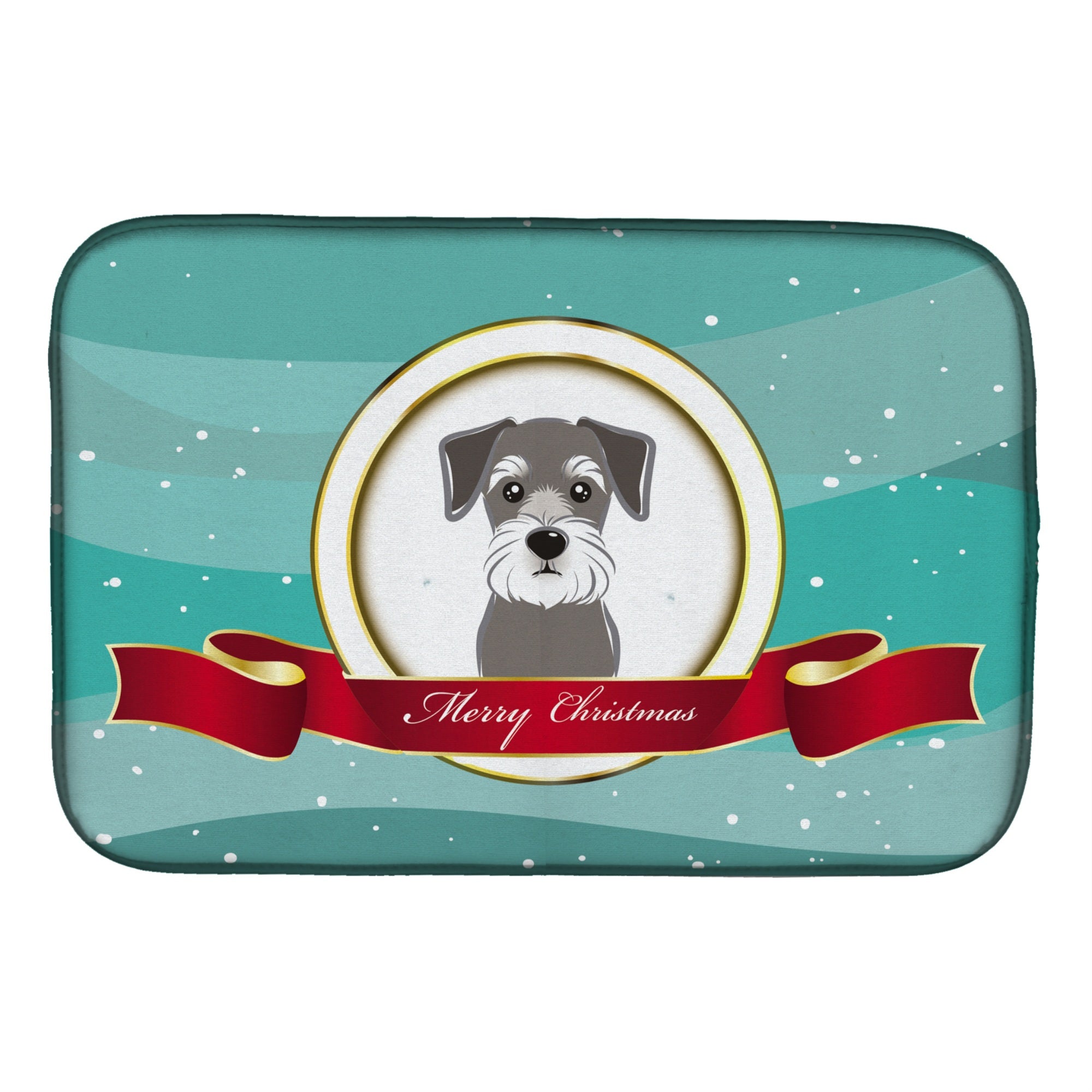 'Caroline'S Treasures Schnauzer Merry Christmas Dish Drying Mat, 14'''' X 21''''''