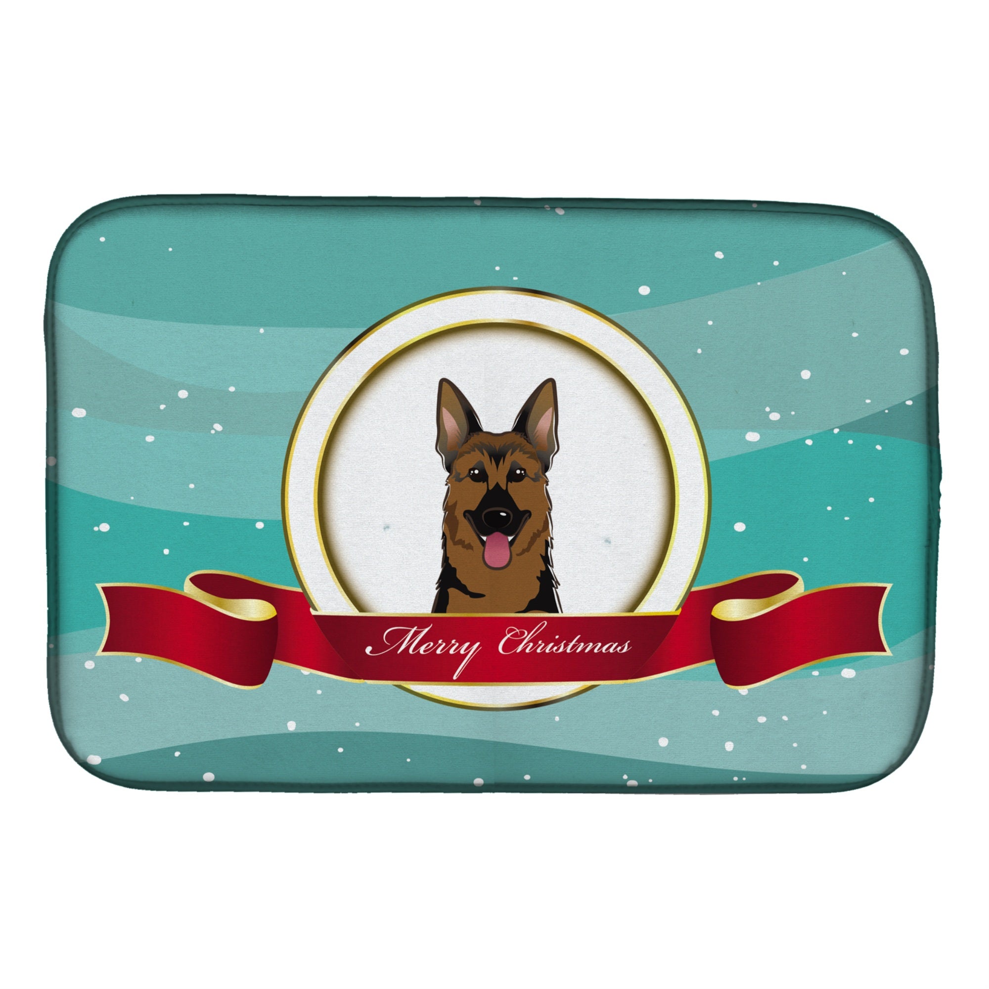'Caroline'S Treasures German Shepherd Merry Christmas Dish Drying Mat, 14'''' X 21''''''