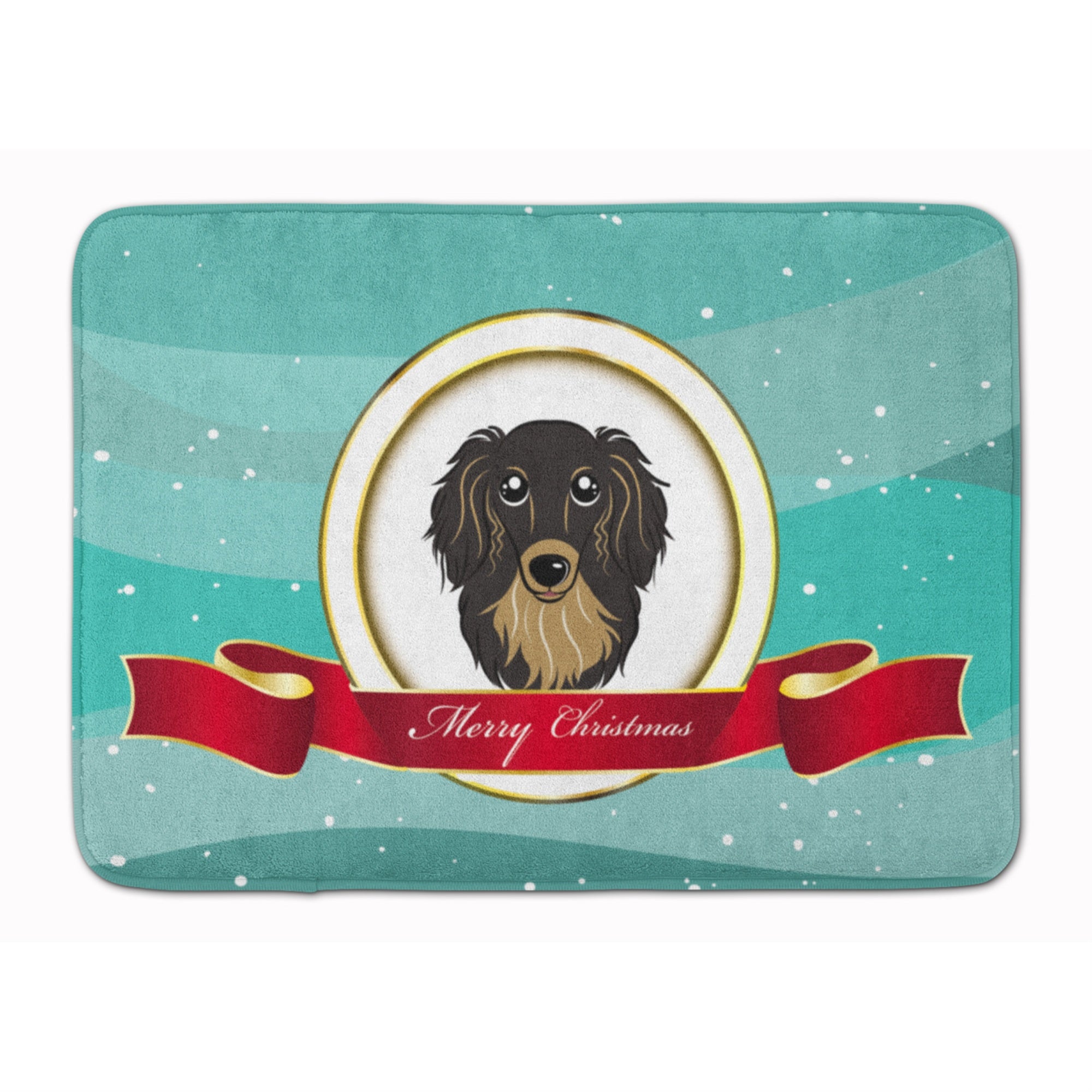 'Caroline'S Treasures Longhair Black Tan Dachshund Christmas Floor Mat, 19'''' X 27'''', Multicolor''