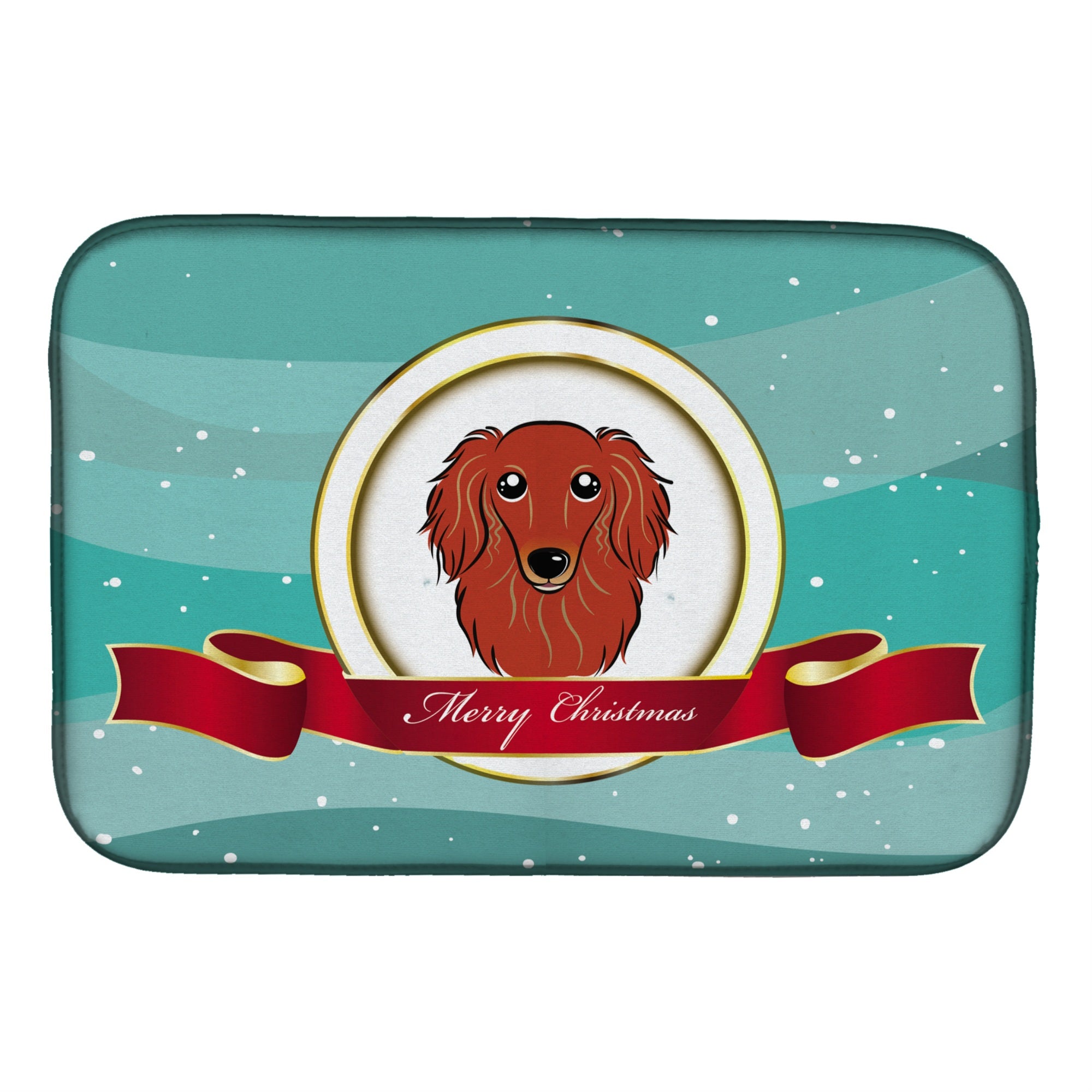 'Caroline'S Treasures Dachshund Merry Christmas Dish Drying Mat, 14'''' X 21''''''