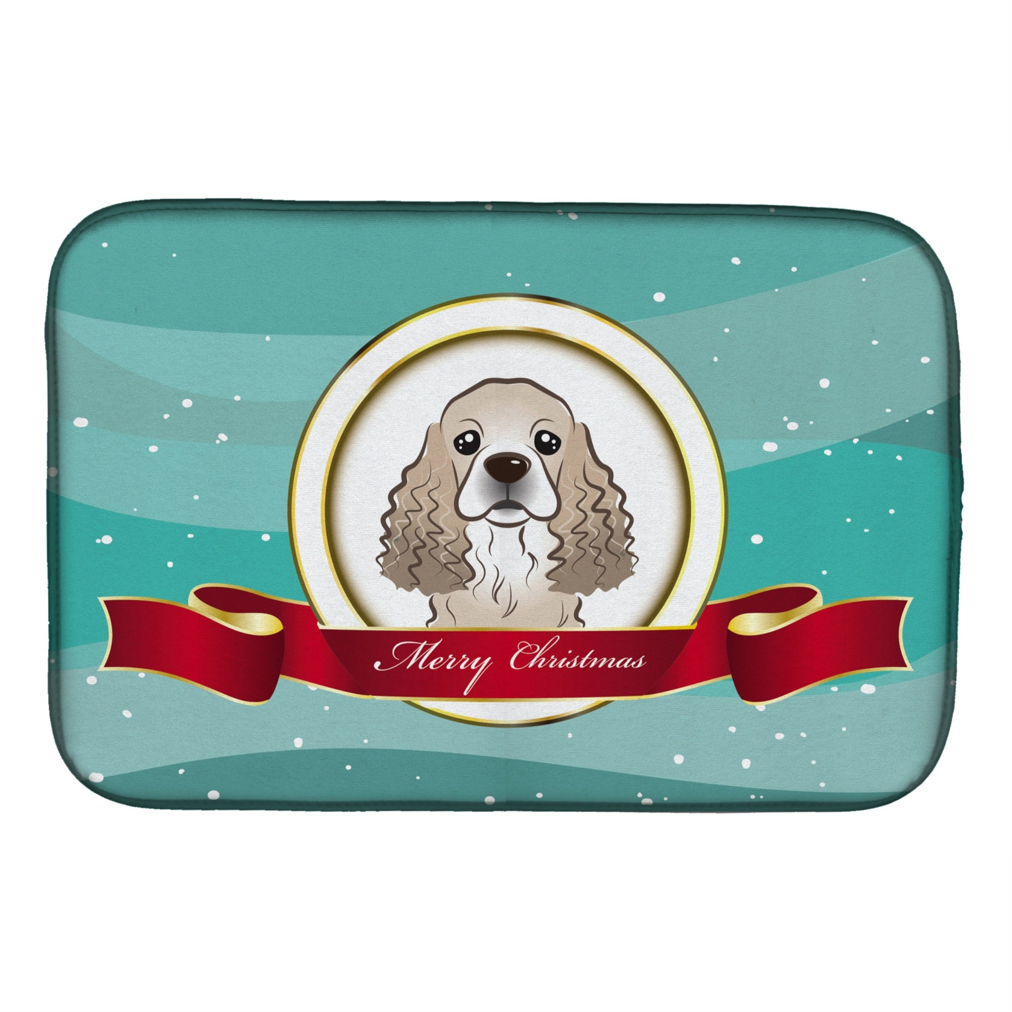 'Caroline'S Treasures Cocker Spaniel Merry Christmas Dish Drying Mat, 14'''' X 21''''''