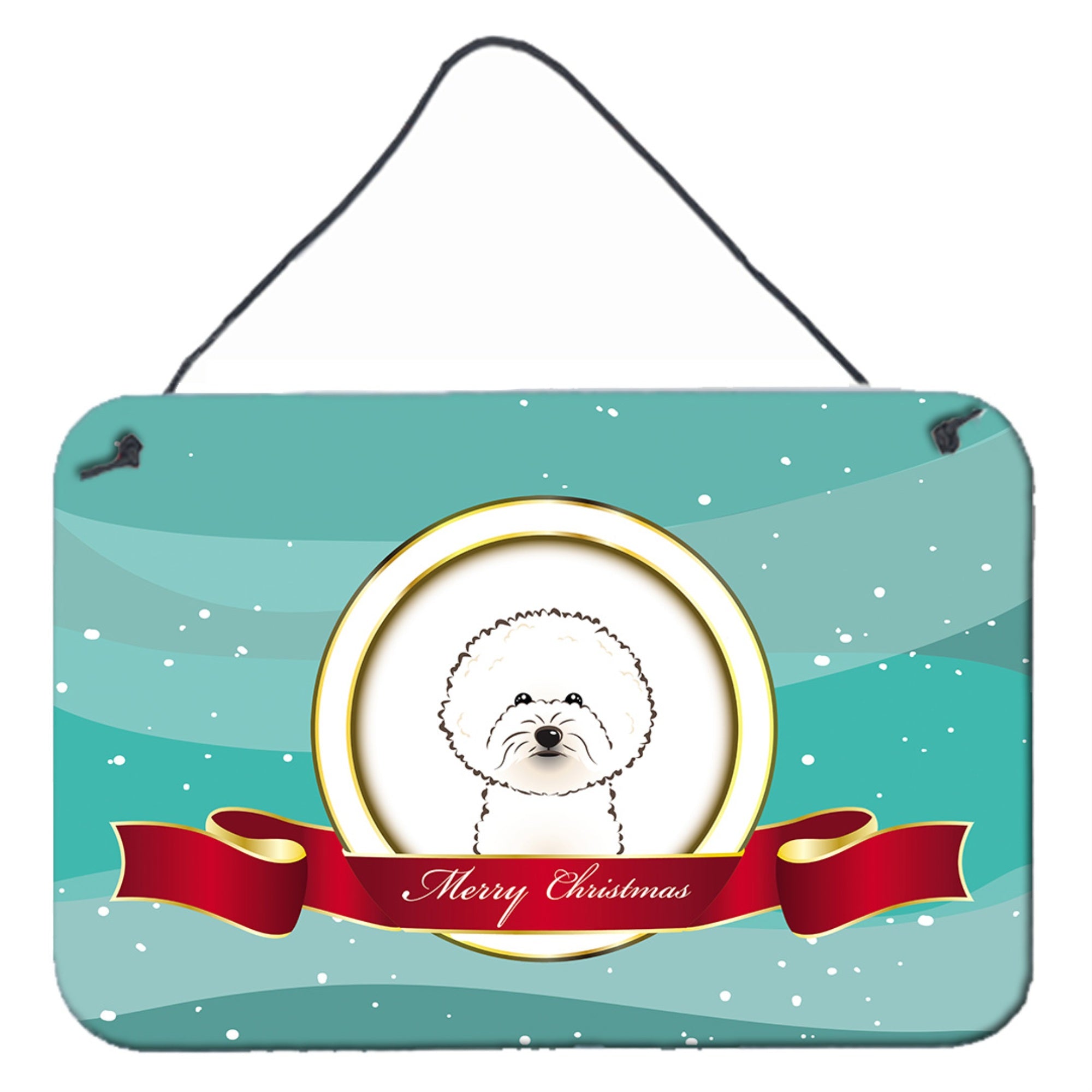 'Caroline'S Treasures Bichon Frise Merry Christmas Wall Or Door Hanging Prints Bb1527Ds812, 8Hx12W''