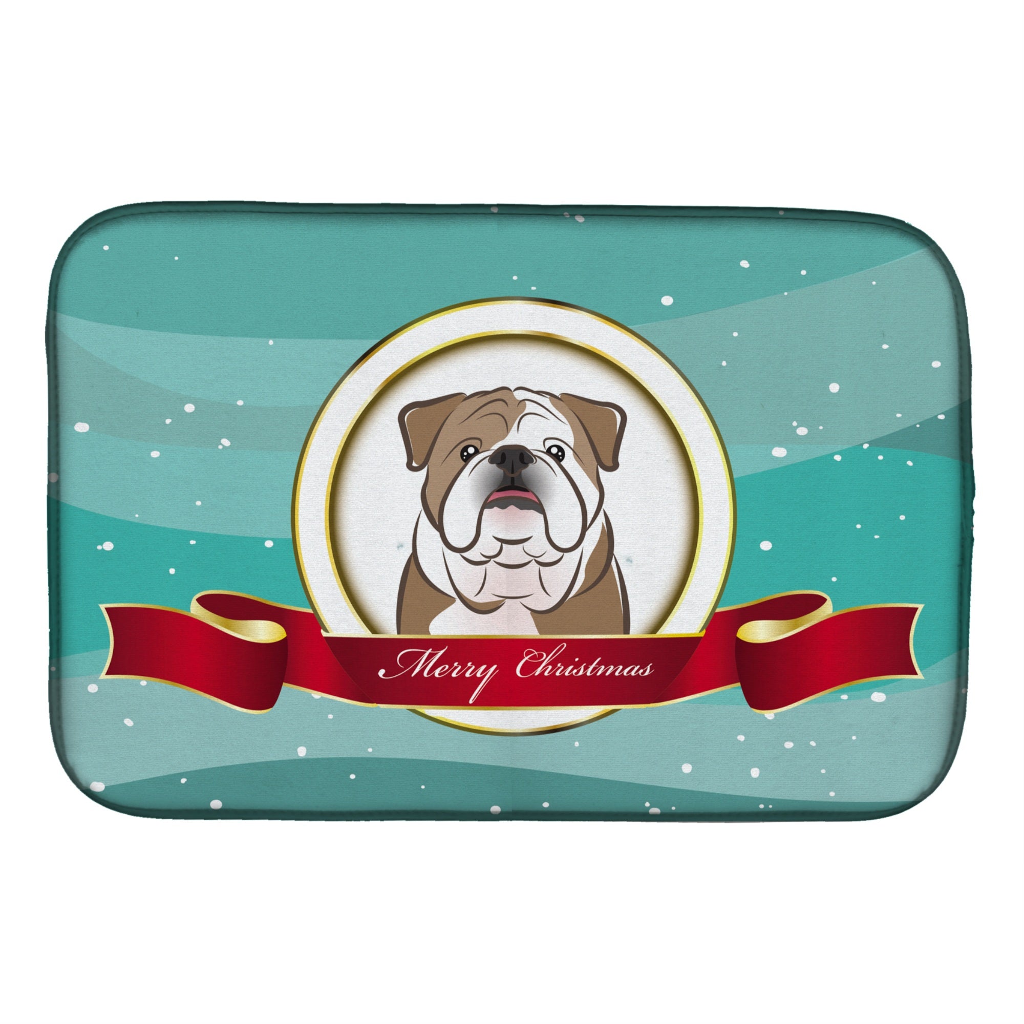 'Caroline'S Treasures English Bulldog Merry Christmas Dish Drying Mat, 14'''' X 21''''''