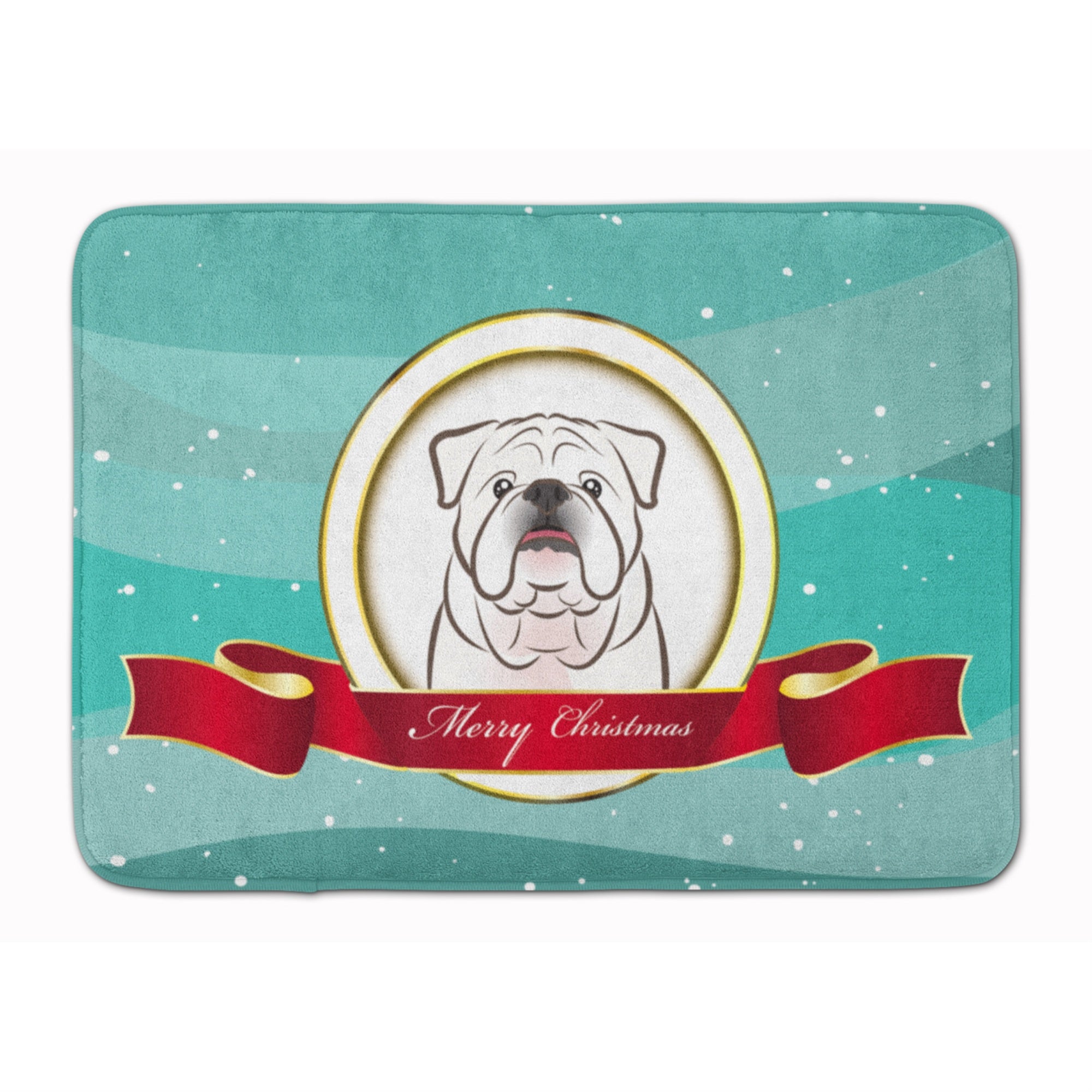'Caroline'S Treasures White English Bulldog Merry Christmas Floor Mat, 19'''' X 27'''', Multicolor''