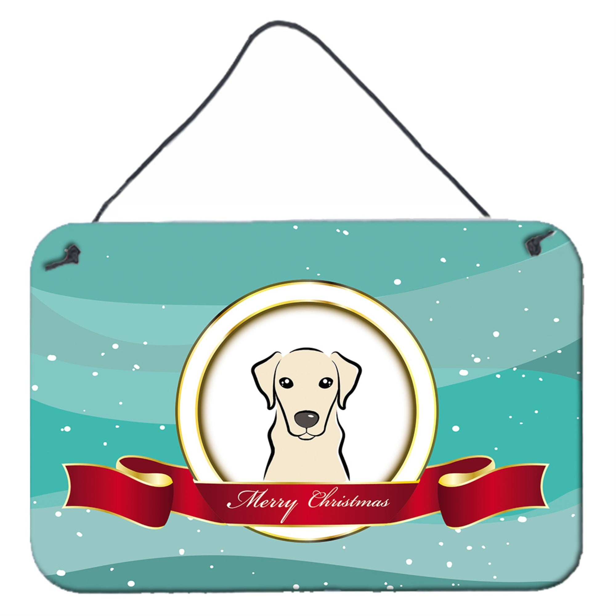 'Caroline'S Treasures Yellow Labrador Merry Christmas Wall Or Door Hanging Prints Bb1532Ds812, 8'''' H X 12'''' W''