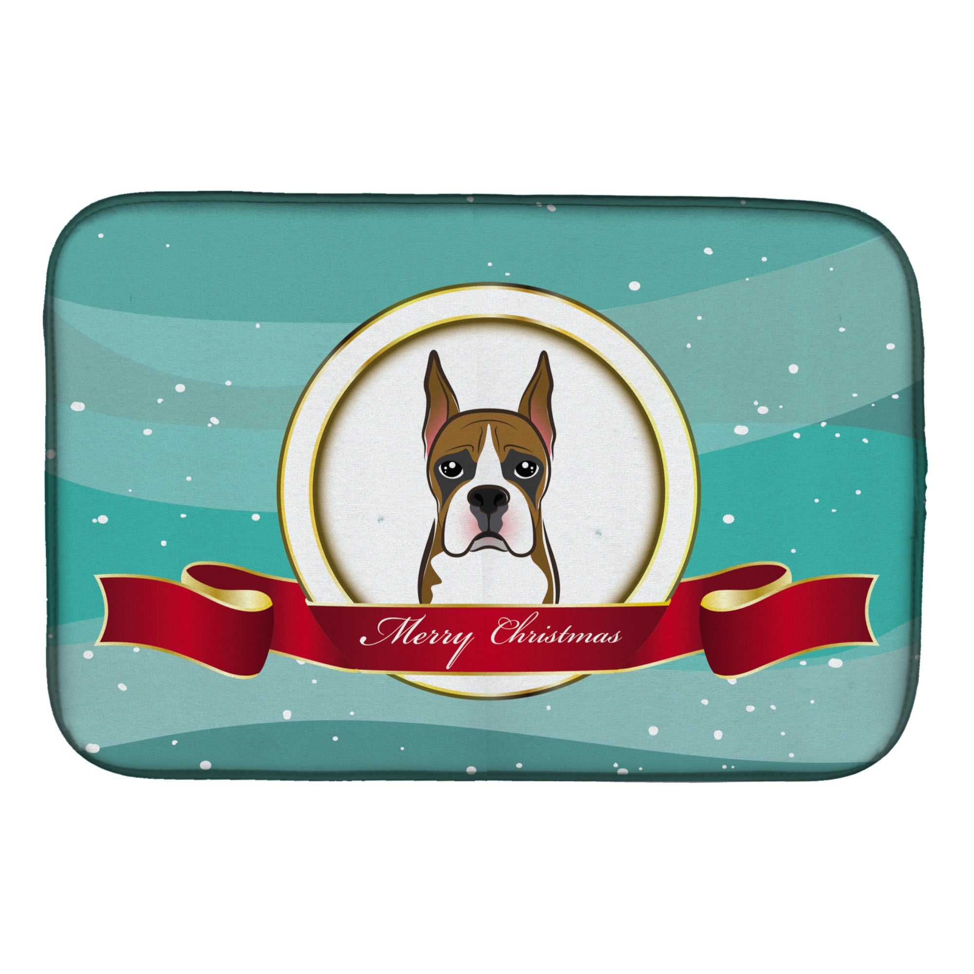 'Caroline'S Treasures Boxer Merry Christmas Dish Drying Mat, 14 X 21''