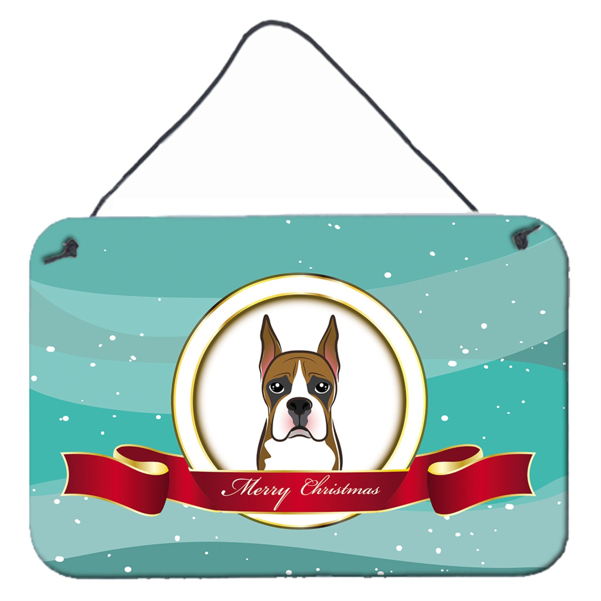'Caroline'S Treasures Boxer Merry Christmas Wall Or Door Hanging Prints Bb1533Ds812, 8Hx12W''