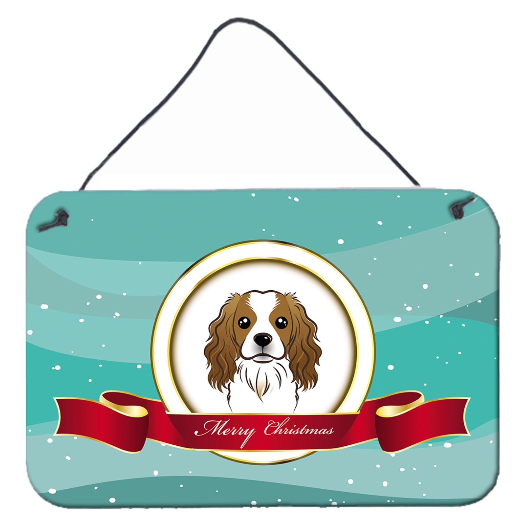 'Caroline'S Treasures Cavalier Spaniel Merry Christmas Wall Or Door Hanging Prints Bb1534Ds812, 8Hx12W, Multicolor''