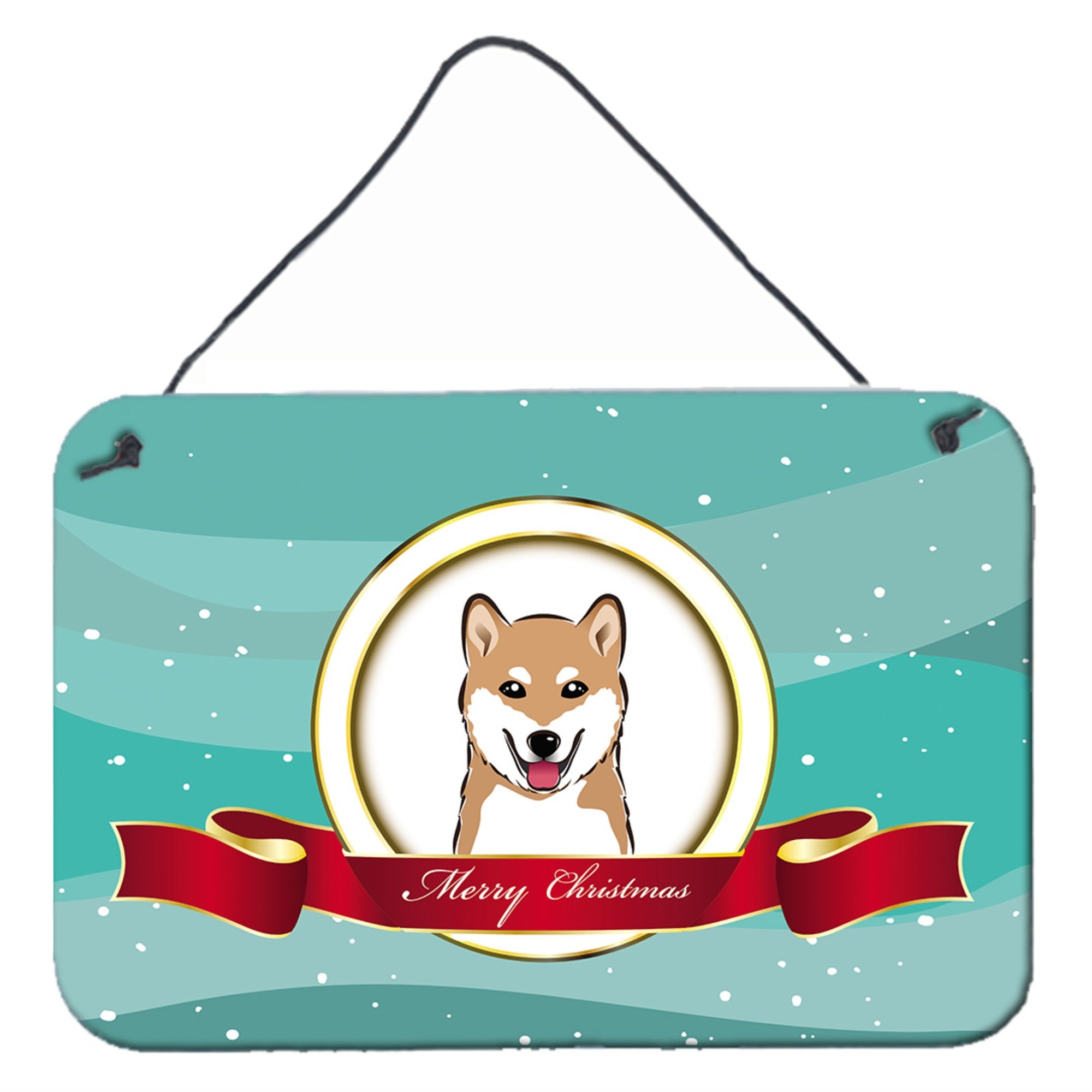 'Caroline'S Treasures Shiba Inu Merry Christmas Wall Or Door Hanging Prints Bb1535Ds812, 8Hx12W''