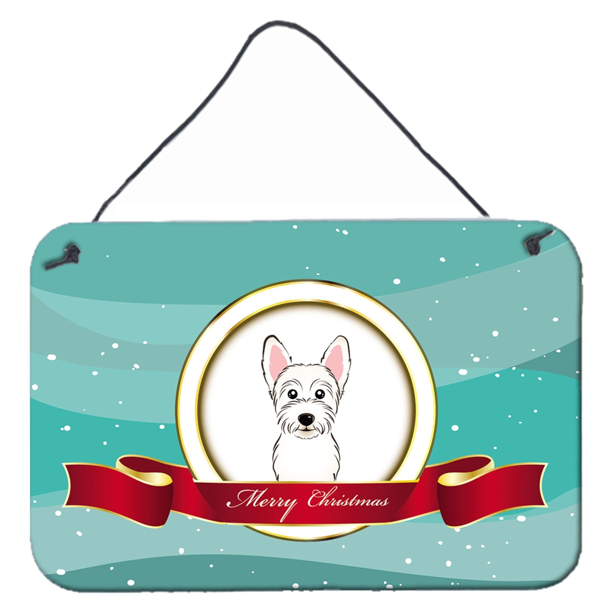 'Caroline'S Treasures Westie Merry Christmas Wall Or Door Hanging Prints Bb1536Ds812, 8Hx12W, Multicolor''