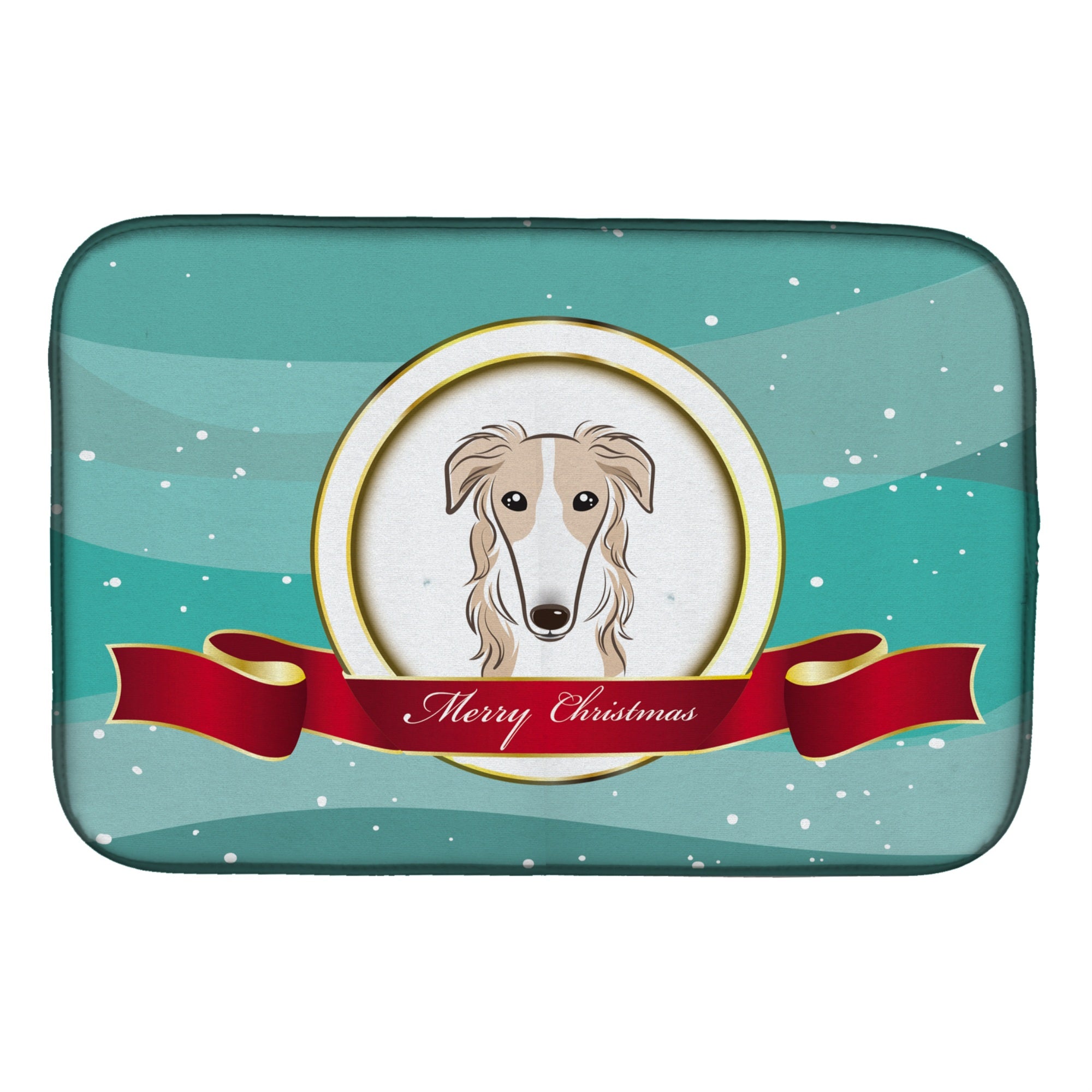 'Caroline'S Treasures Borzoi Merry Christmas Dish Drying Mat, 14'''' X 21''''''