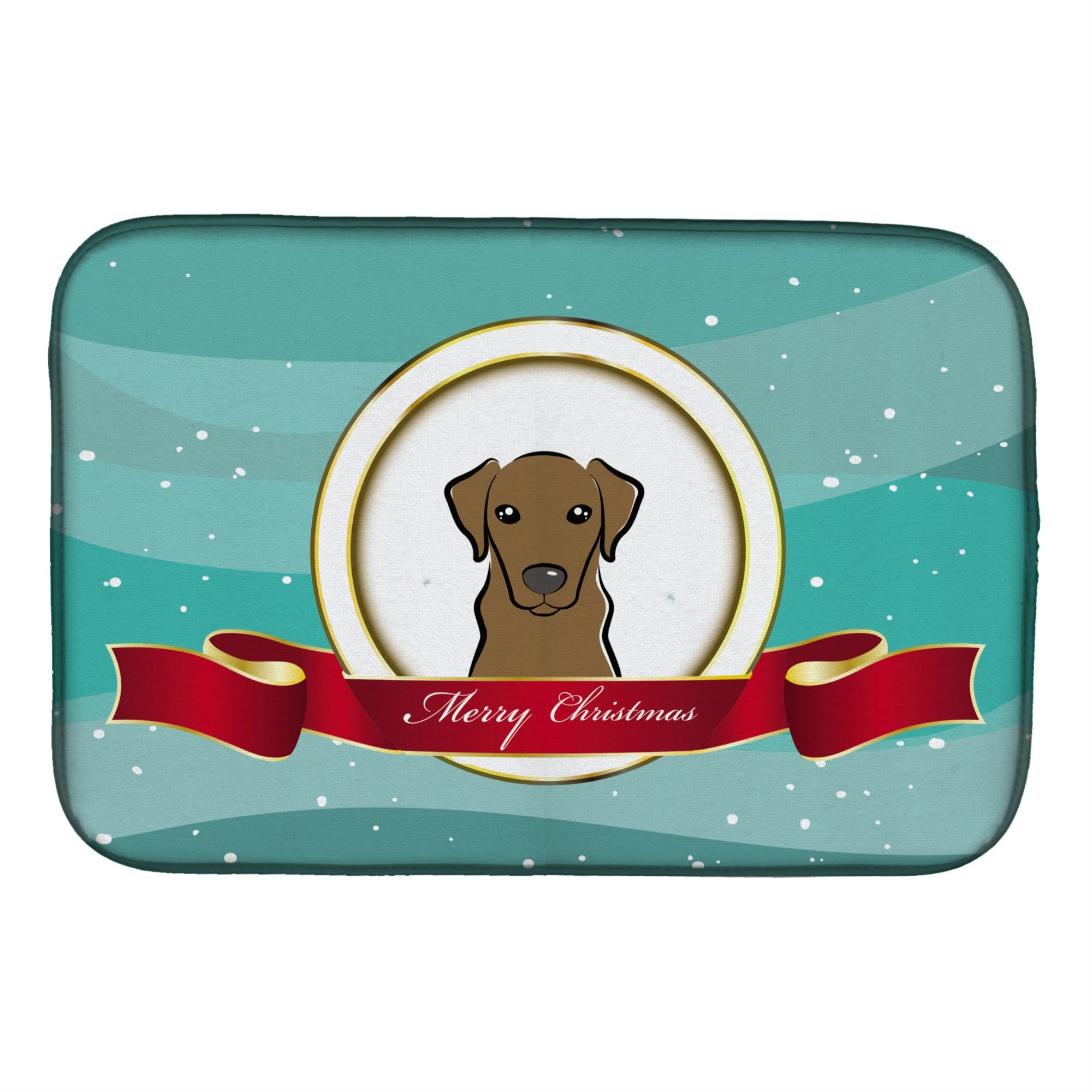 'Caroline'S Treasures Chocolate Labrador Merry Christmas Dish Drying Mat, 14 X 21''