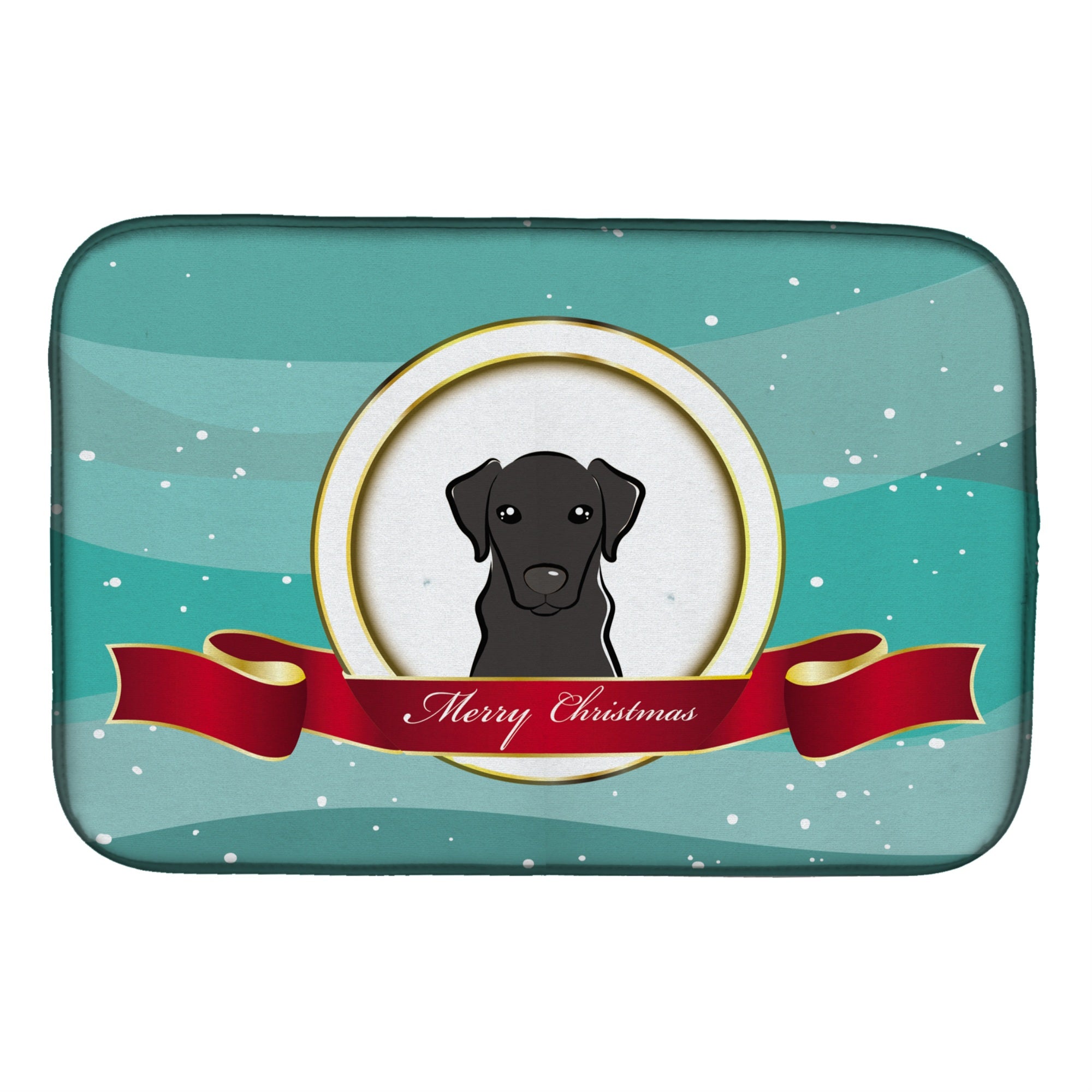 'Caroline'S Treasures Black Labrador Merry Christmas Dish Drying Mat, 14'''' X 21''''''