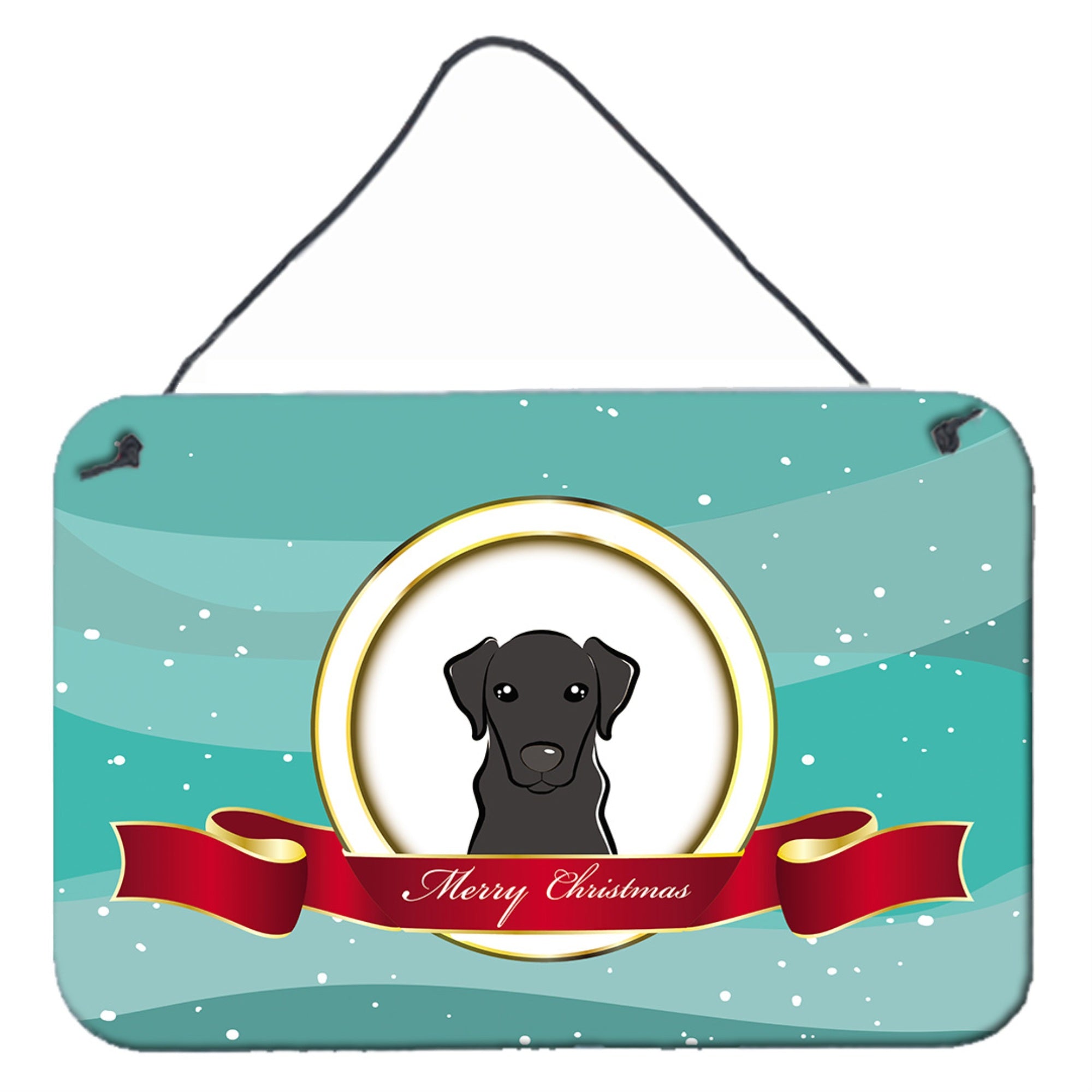 'Caroline'S Treasures Black Labrador Merry Christmas Wall Or Door Hanging Prints Bb1545Ds812, 8Hx12W''