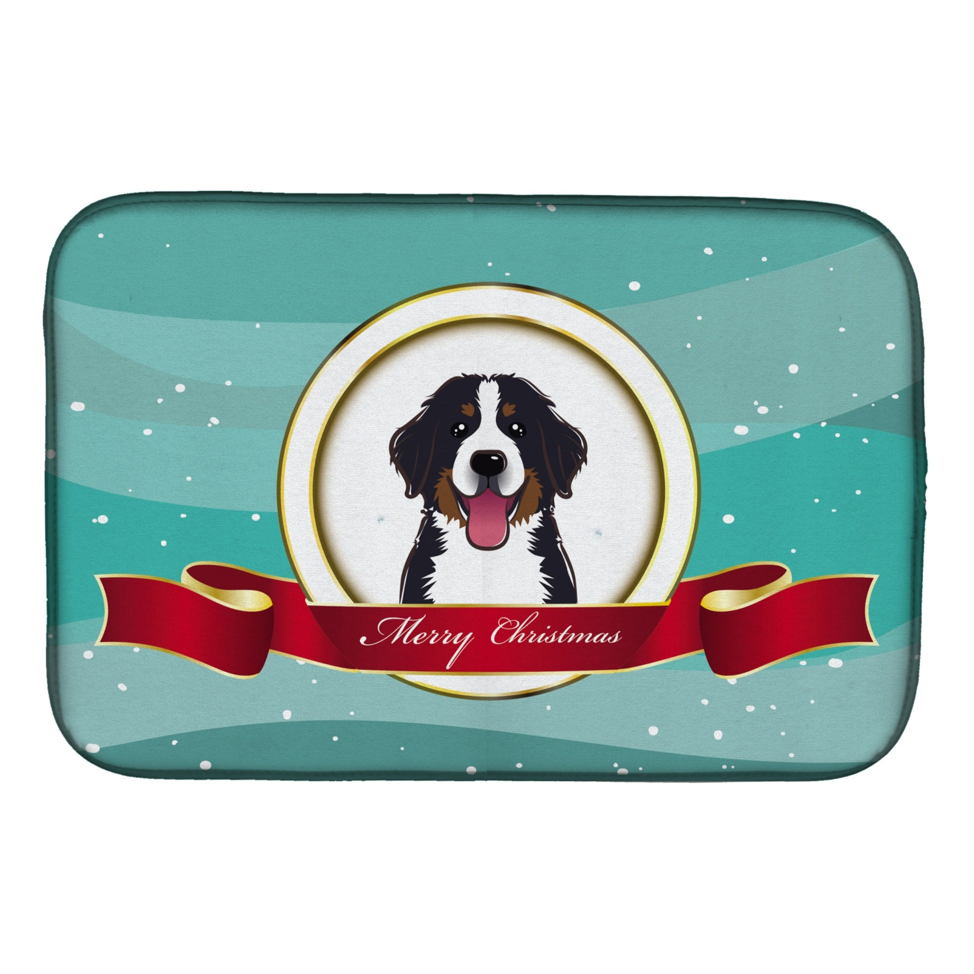 'Caroline'S Treasures Bernese Mountain Dog Merry Christmas Dish Drying Mat, 14 X 21''