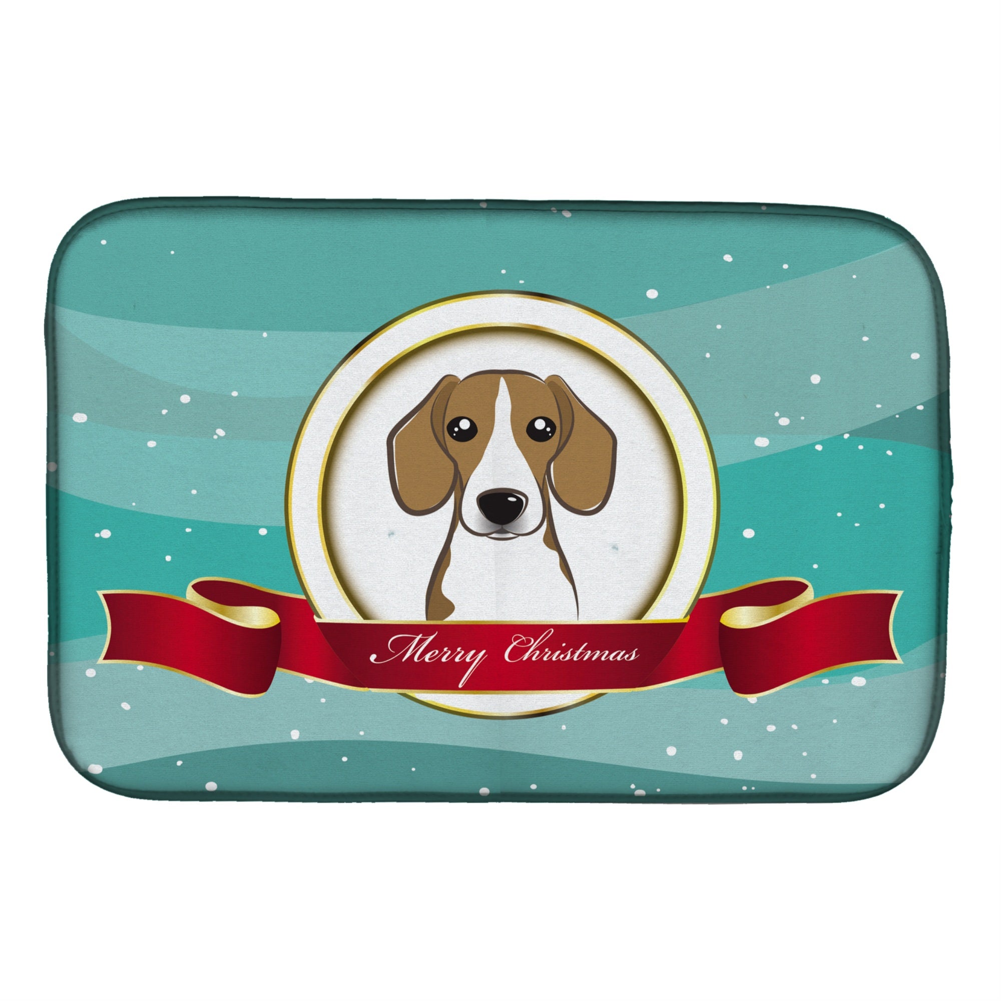 'Caroline'S Treasures Beagle Merry Christmas Dish Drying Mat, 14 X 21''