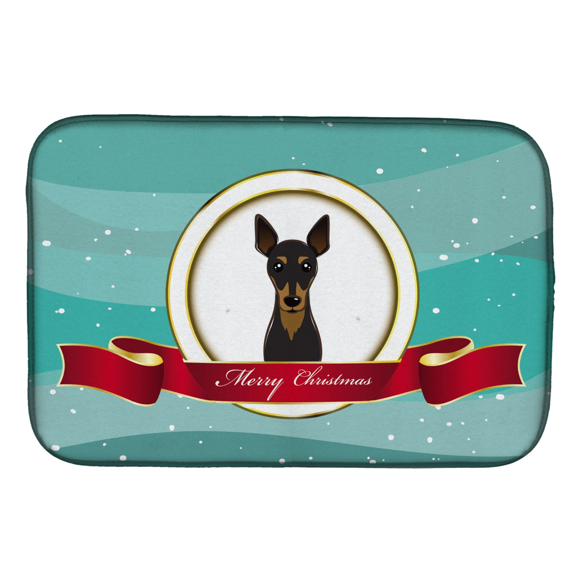 'Caroline'S Treasures Min Pin Merry Christmas Dish Drying Mat, 14'''' X 21''''''