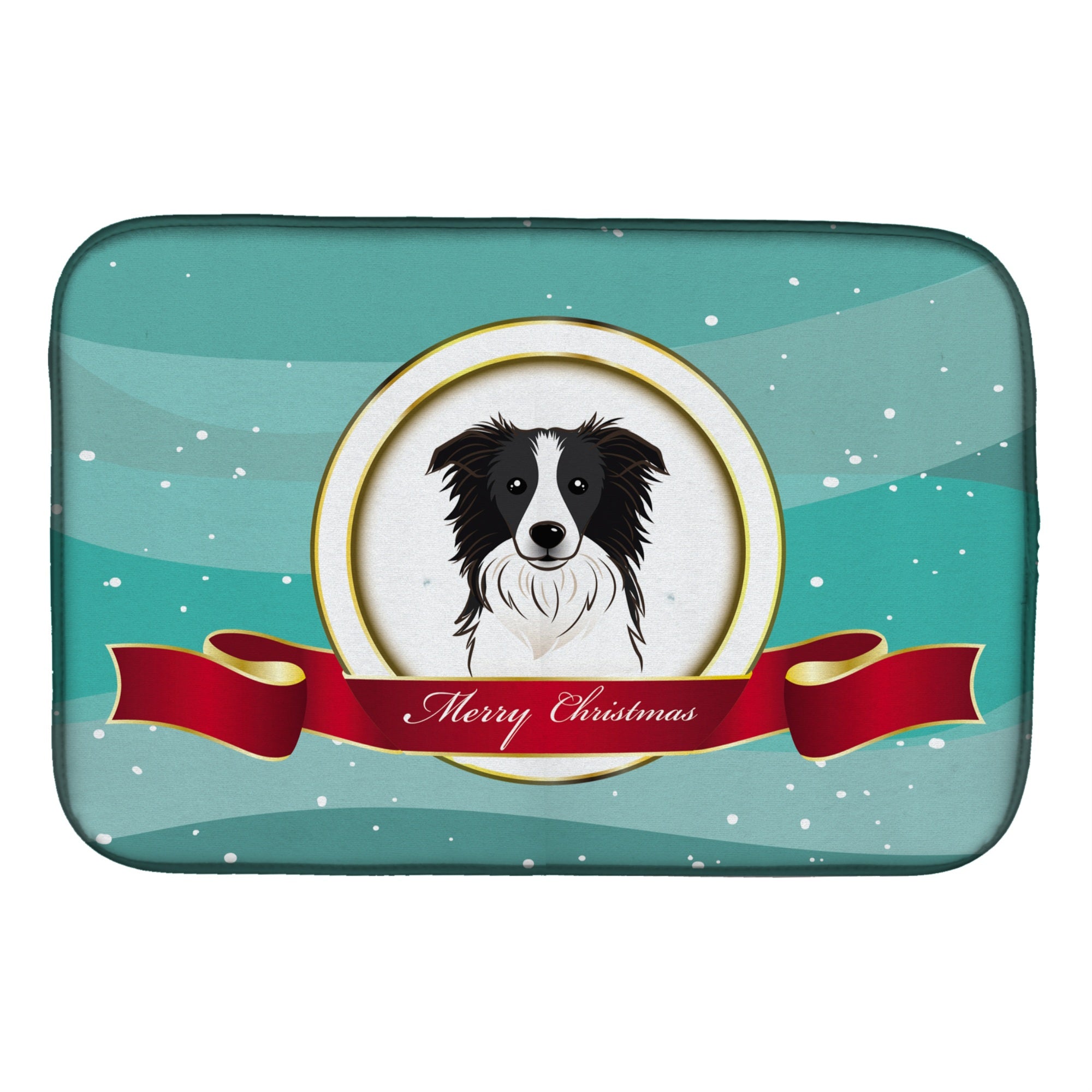 'Caroline'S Treasures Border Collie Merry Christmas Dish Drying Mat, 14'''' X 21''''''