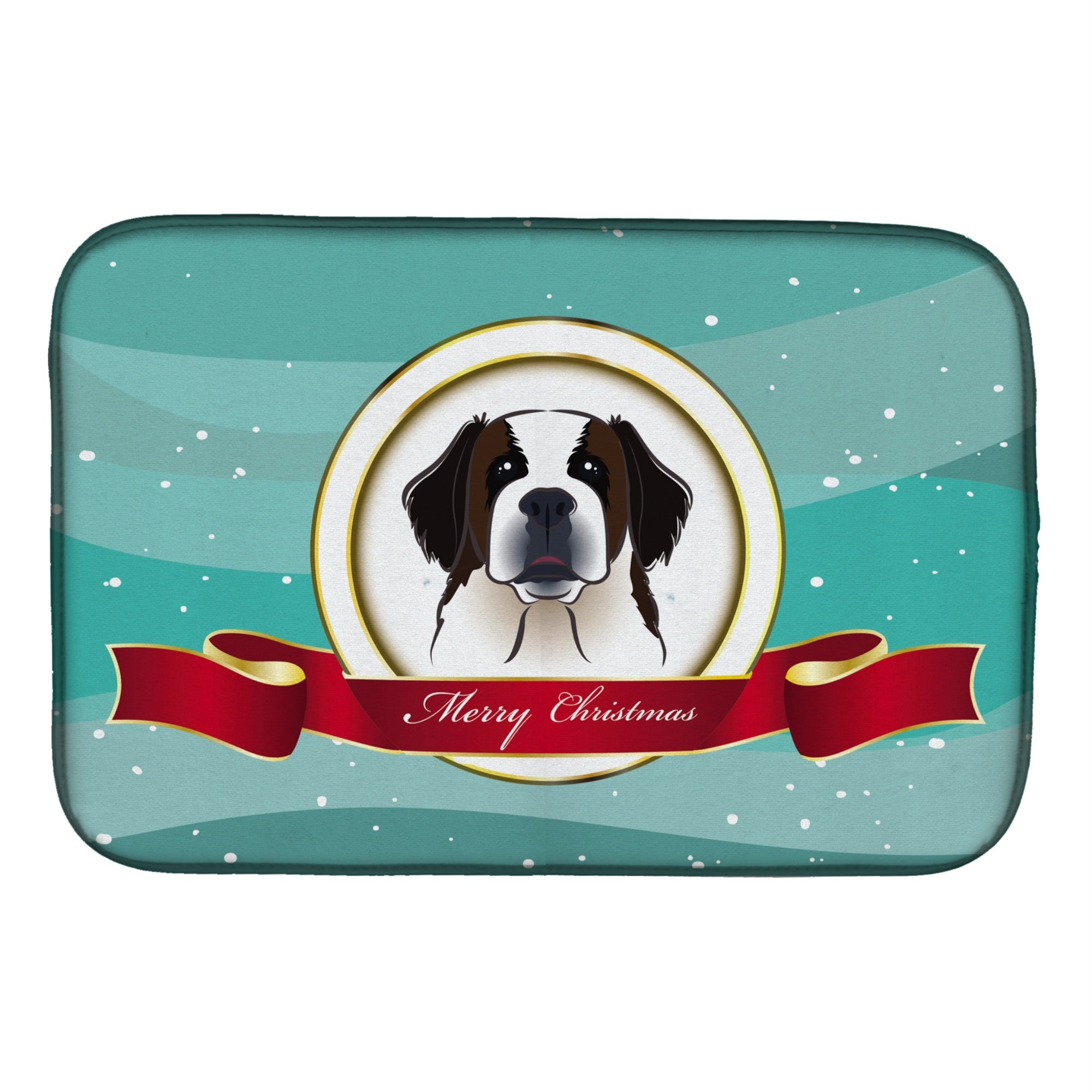 'Caroline'S Treasures Saint Bernard Merry Christmas Dish Drying Mat, 14'''' X 21''''''
