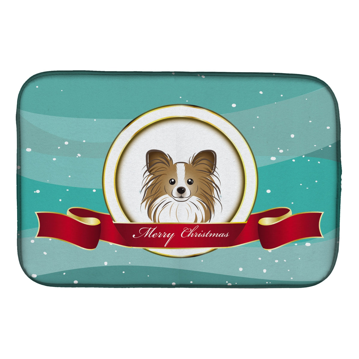 'Caroline'S Treasures Papillon Merry Christmas Dish Drying Mat, 14'''' X 21''''''