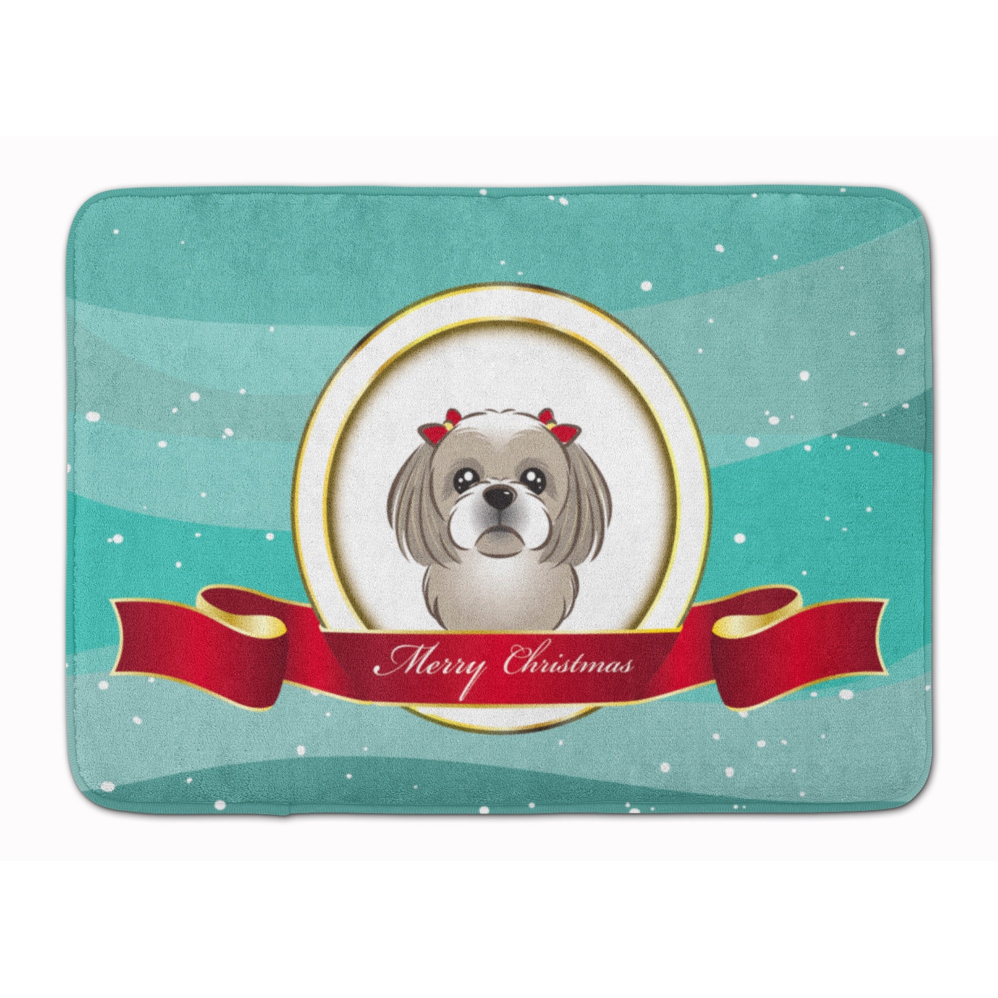 'Caroline'S Treasures Gray Silver Shih Tzu Merry Christmas Floor Mat, 19'''' X 27'''', Multicolor''