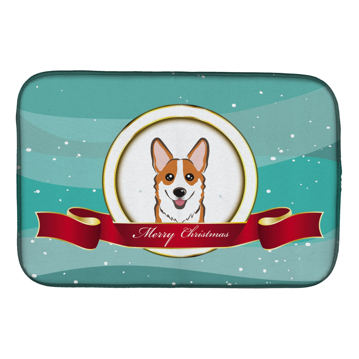 'Caroline'S Treasures Red Corgi Merry Christmas Dish Drying Mat, 14'''' X 21''''''