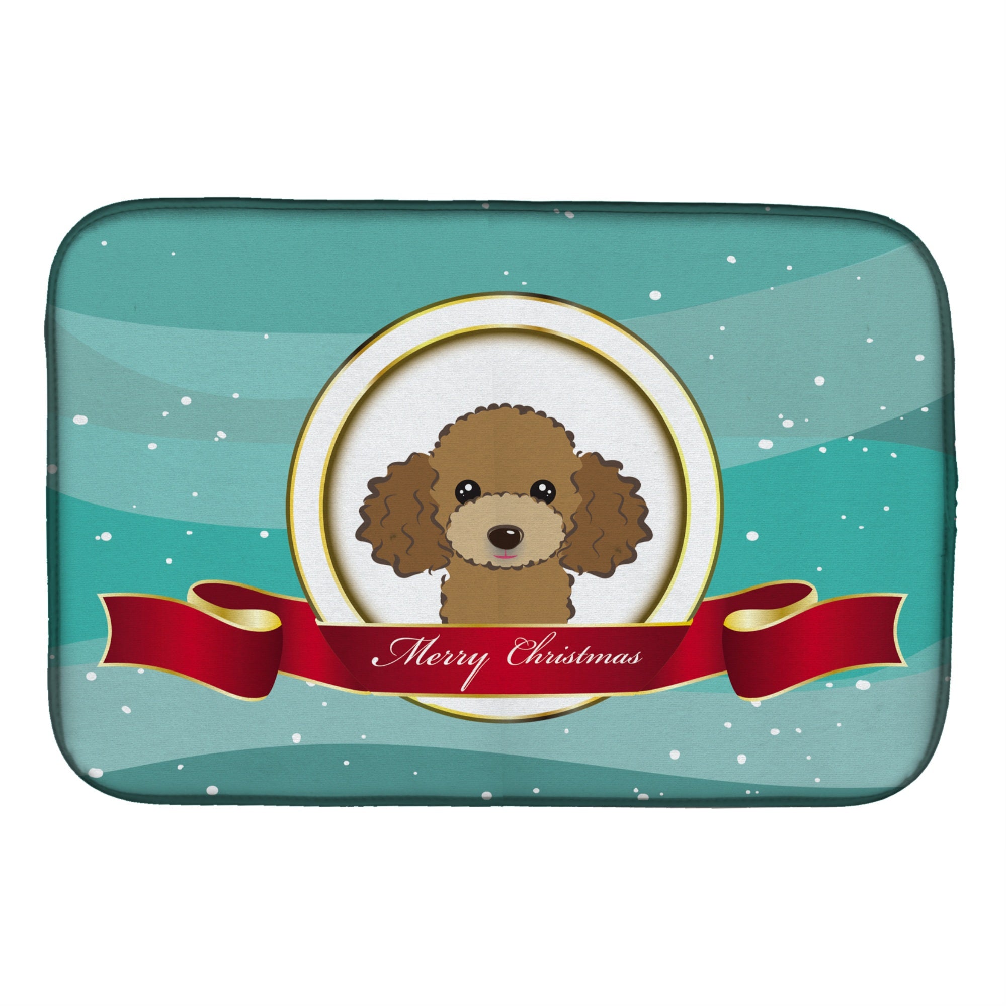 'Caroline'S Treasures Chocolate Brown Poodle Merry Christmas Dish Drying Mat, 14'''' X 21''''''