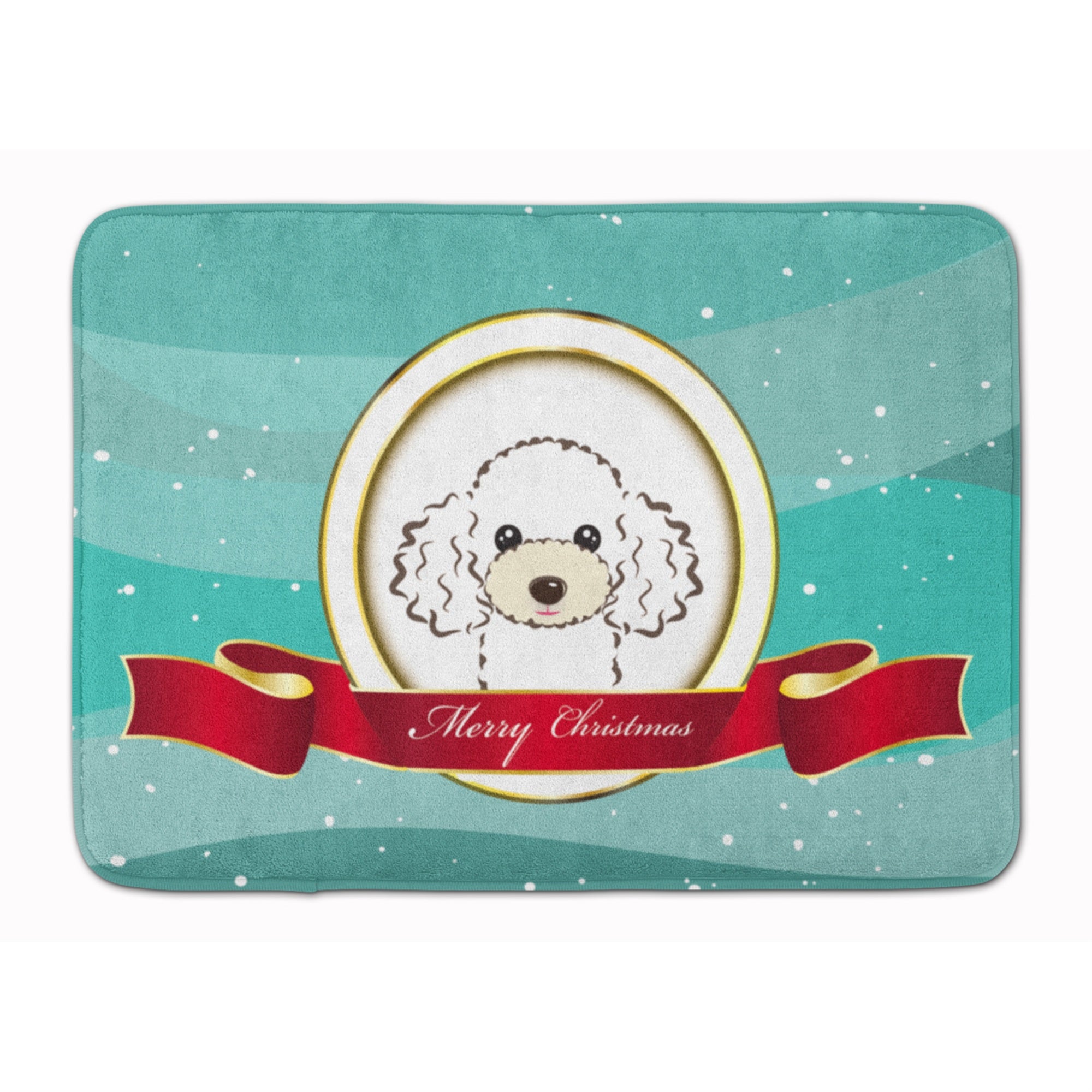 'Caroline'S Treasures White Poodle Merry Christmas Floor Mat, 19'''' X 27'''', Multicolor''