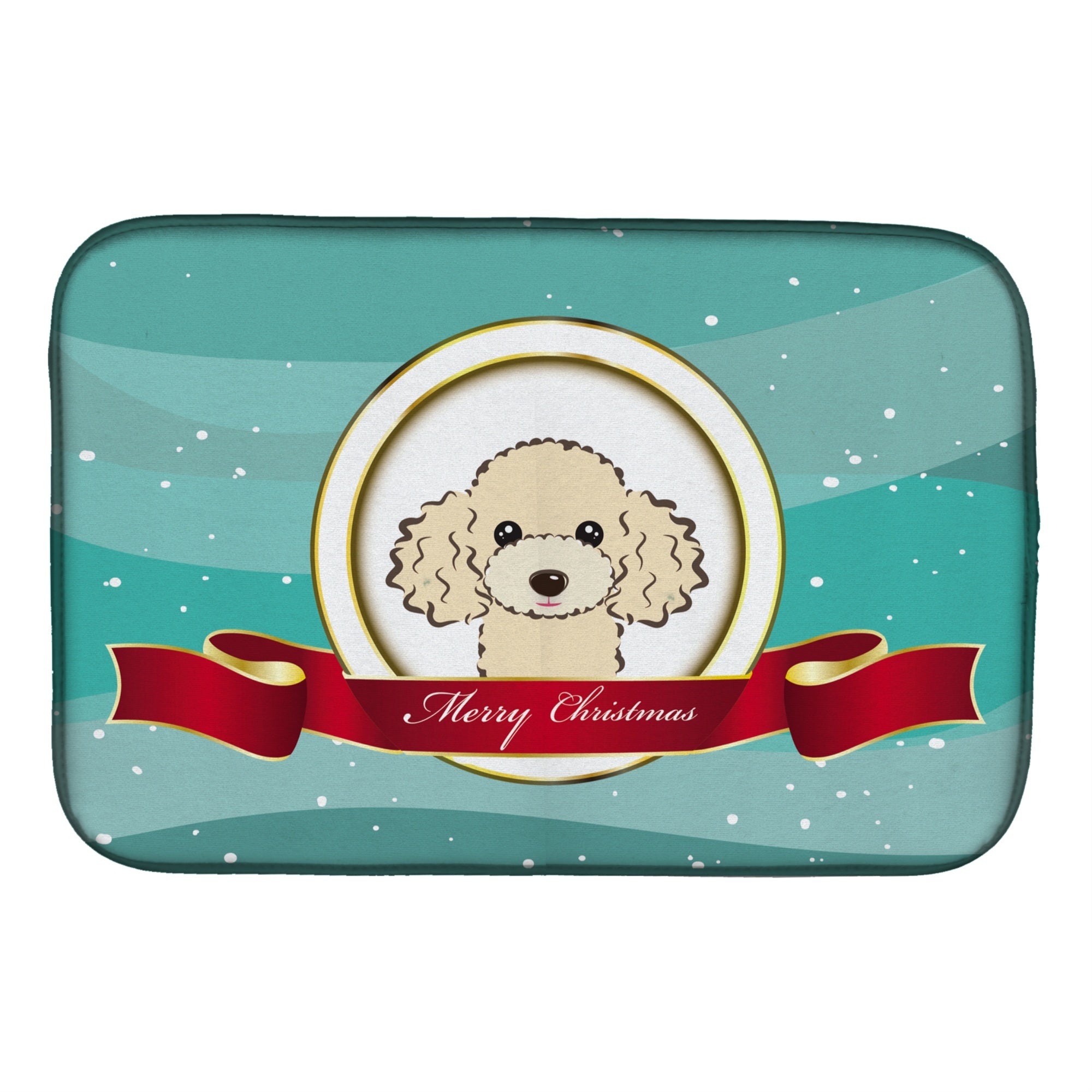 'Caroline'S Treasures Buff Poodle Merry Christmas Dish Drying Mat, 14'''' X 21''''''