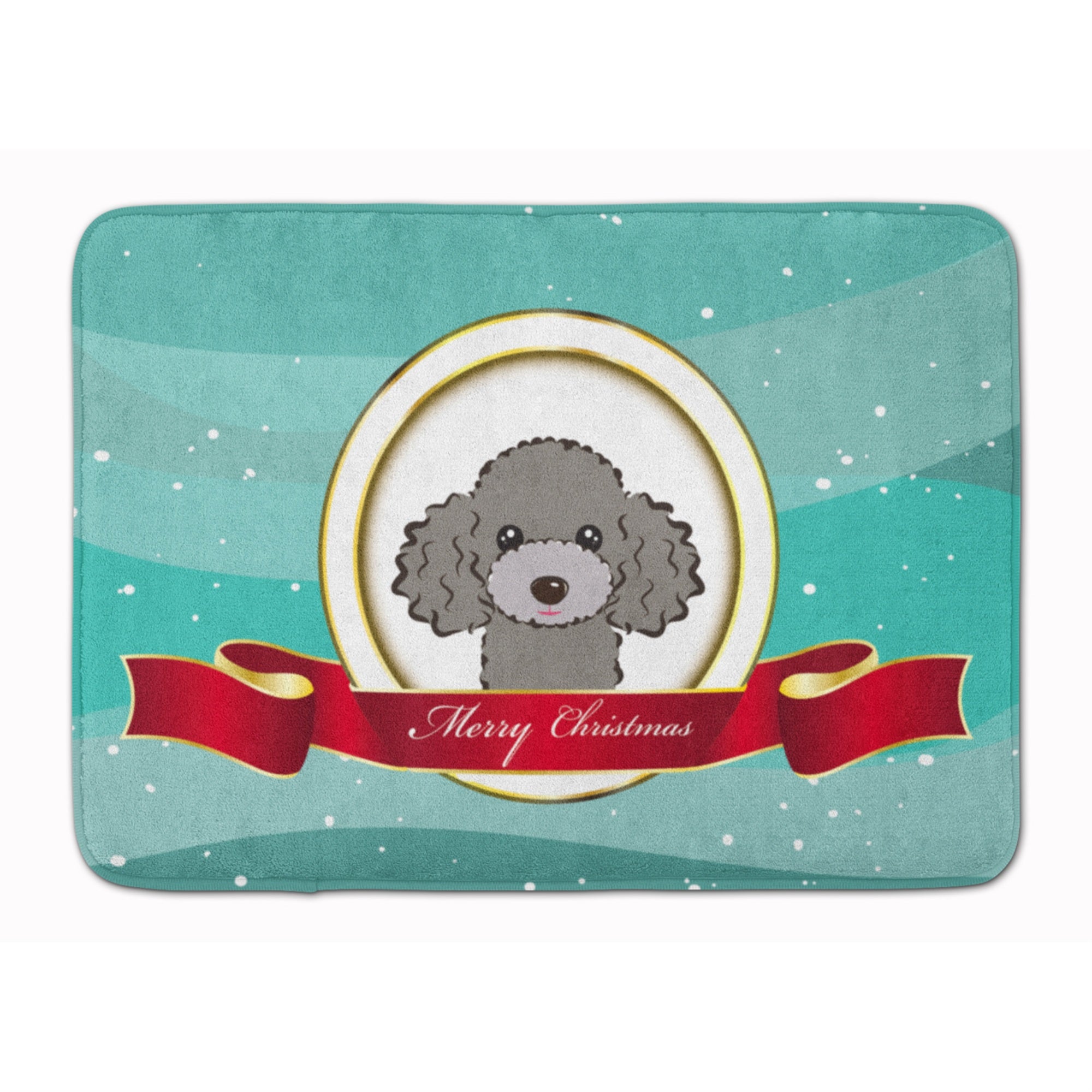 'Caroline'S Treasures Silver Gray Poodle Merry Christmas Floor Mat, 19'''' X 27'''', Multicolor''