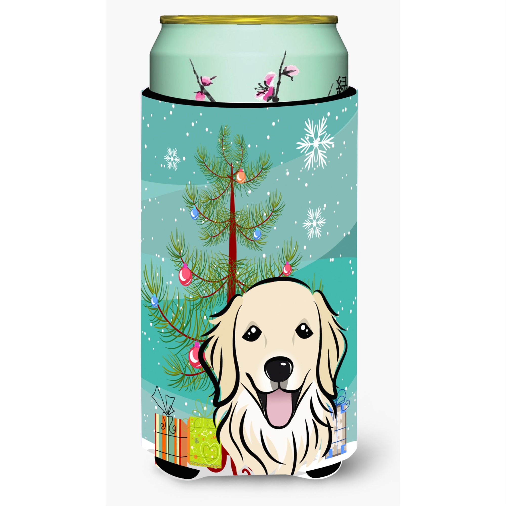 'Caroline'S Treasures Bb1577Tbc Christmas Tree And Golden Retriever Tall Boy Koozie Hugger, Multicolor''