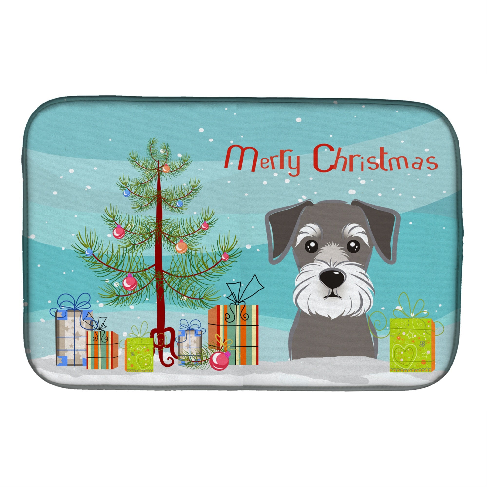 'Caroline'S Treasures Christmas Tree And Schnauzer Dish Drying Mat, 14 X 21''
