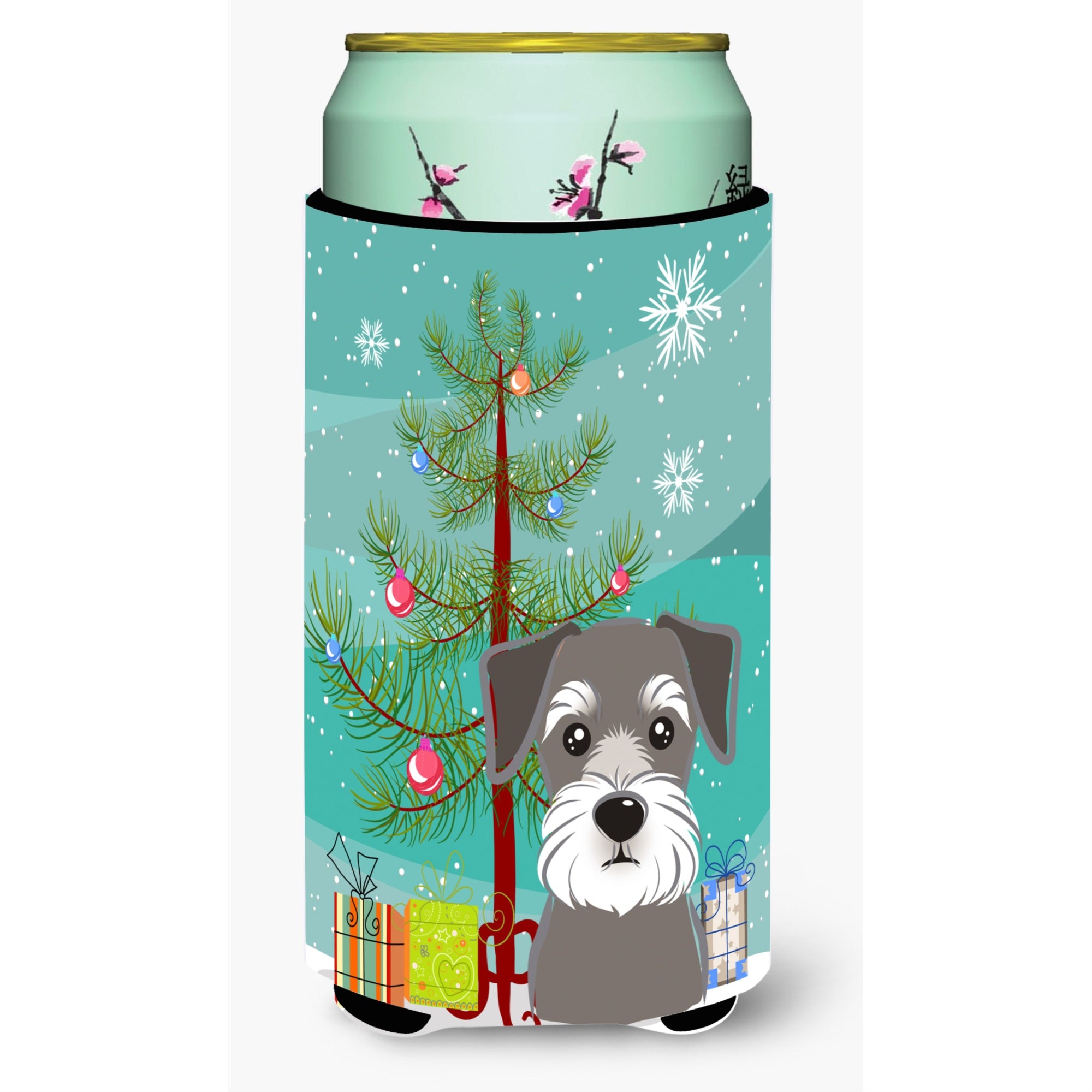 'Caroline'S Treasures Christmas Tree And Schnauzer Tall Boy Koozie Hugger, Multicolor''