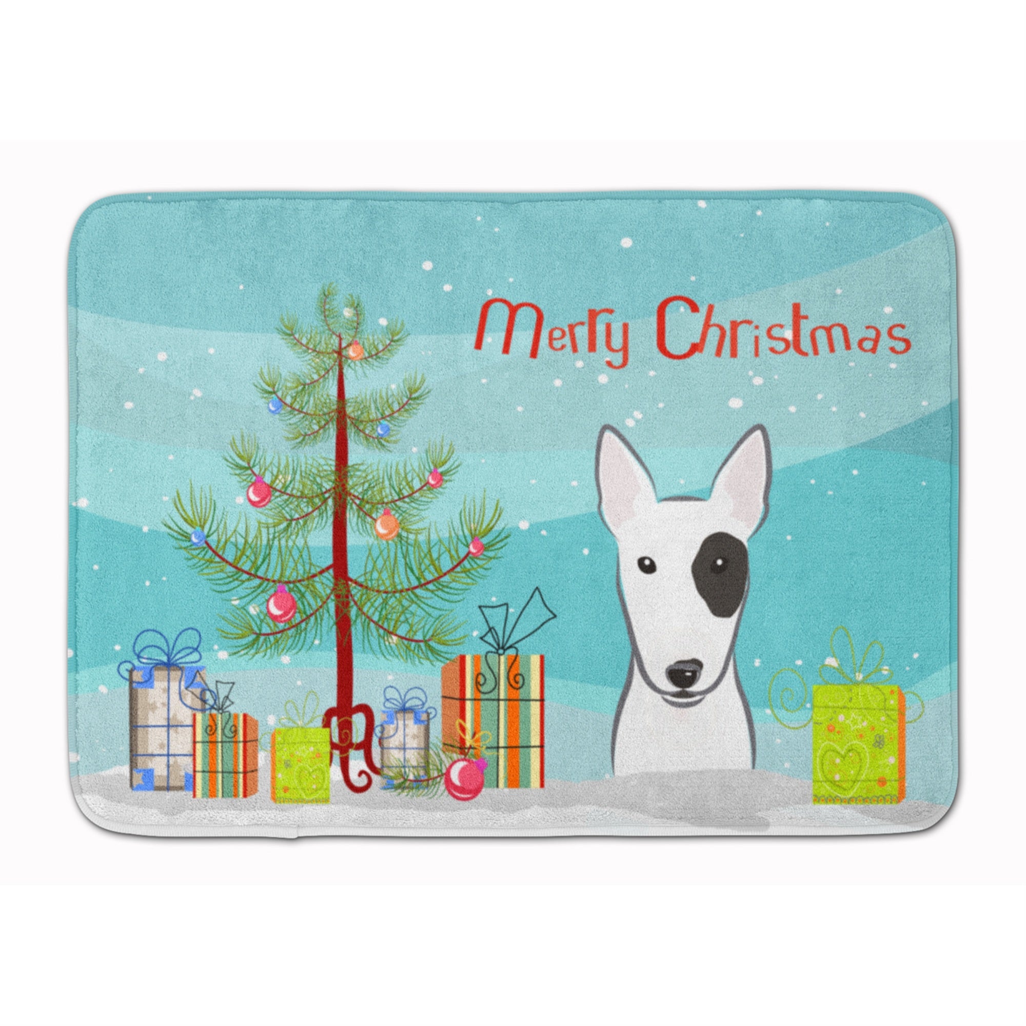 'Caroline'S Treasures Christmas Tree And Bull Terrier Floor Mat, 19'''' X 27'''', Multicolor''