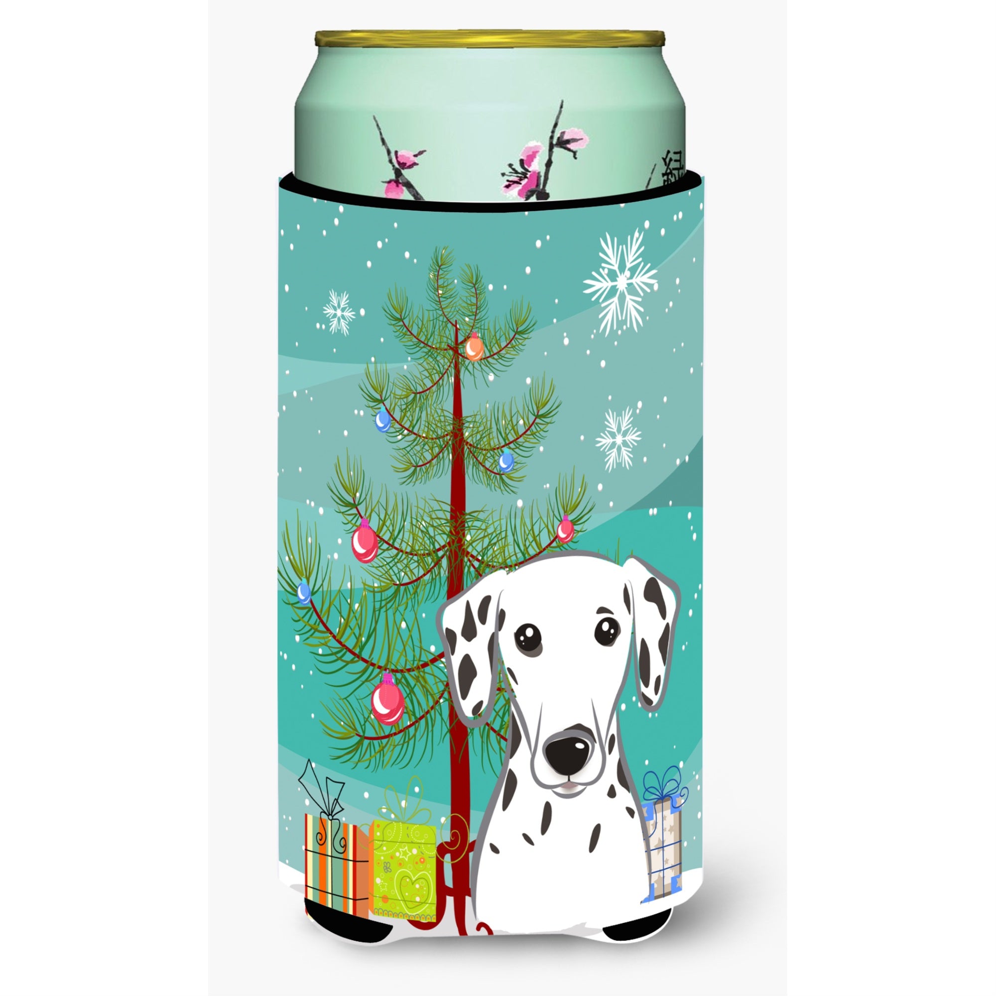 'Caroline'S Treasures Christmas Tree And Dalmatian Tall Boy Koozie Hugger, Multicolor''
