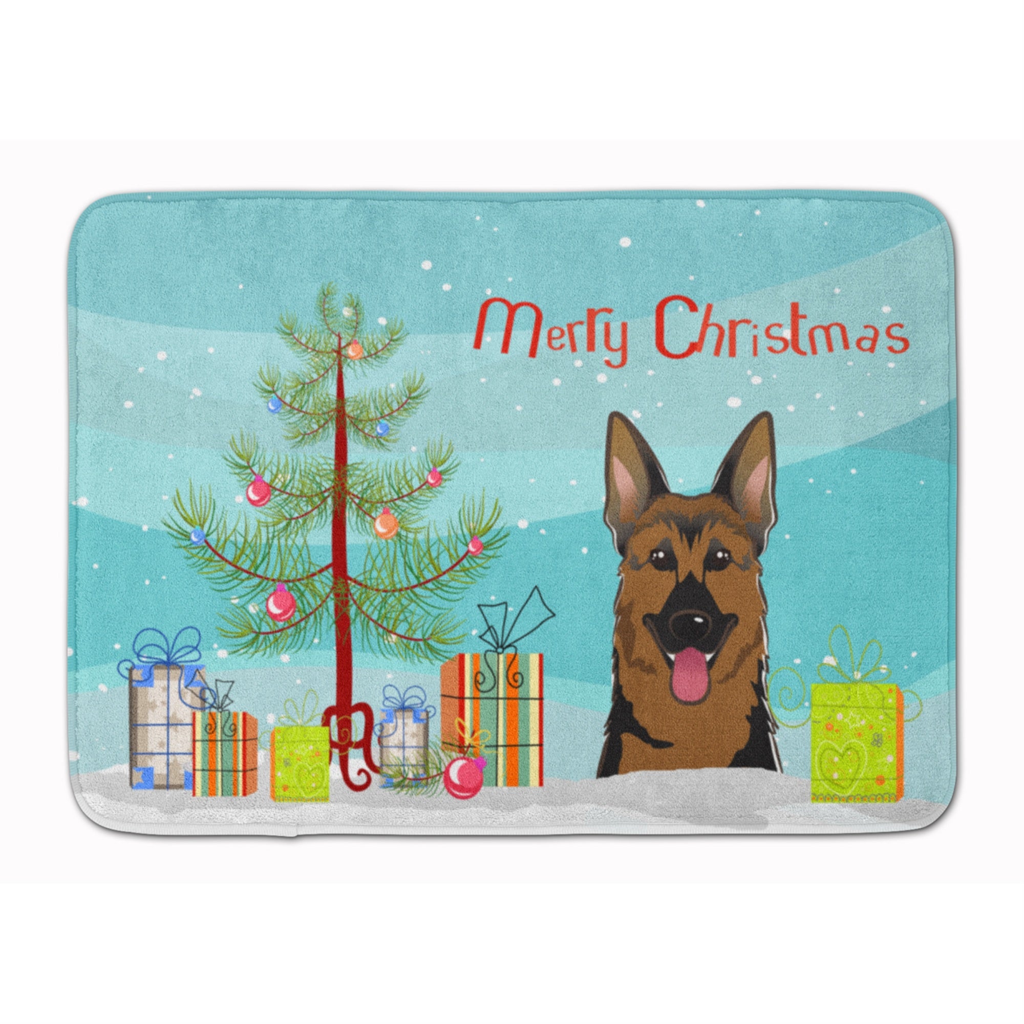 'Caroline'S Treasures Christmas Tree And German Shepherd Floor Mat, 19'''' X 27'''', Multicolor''