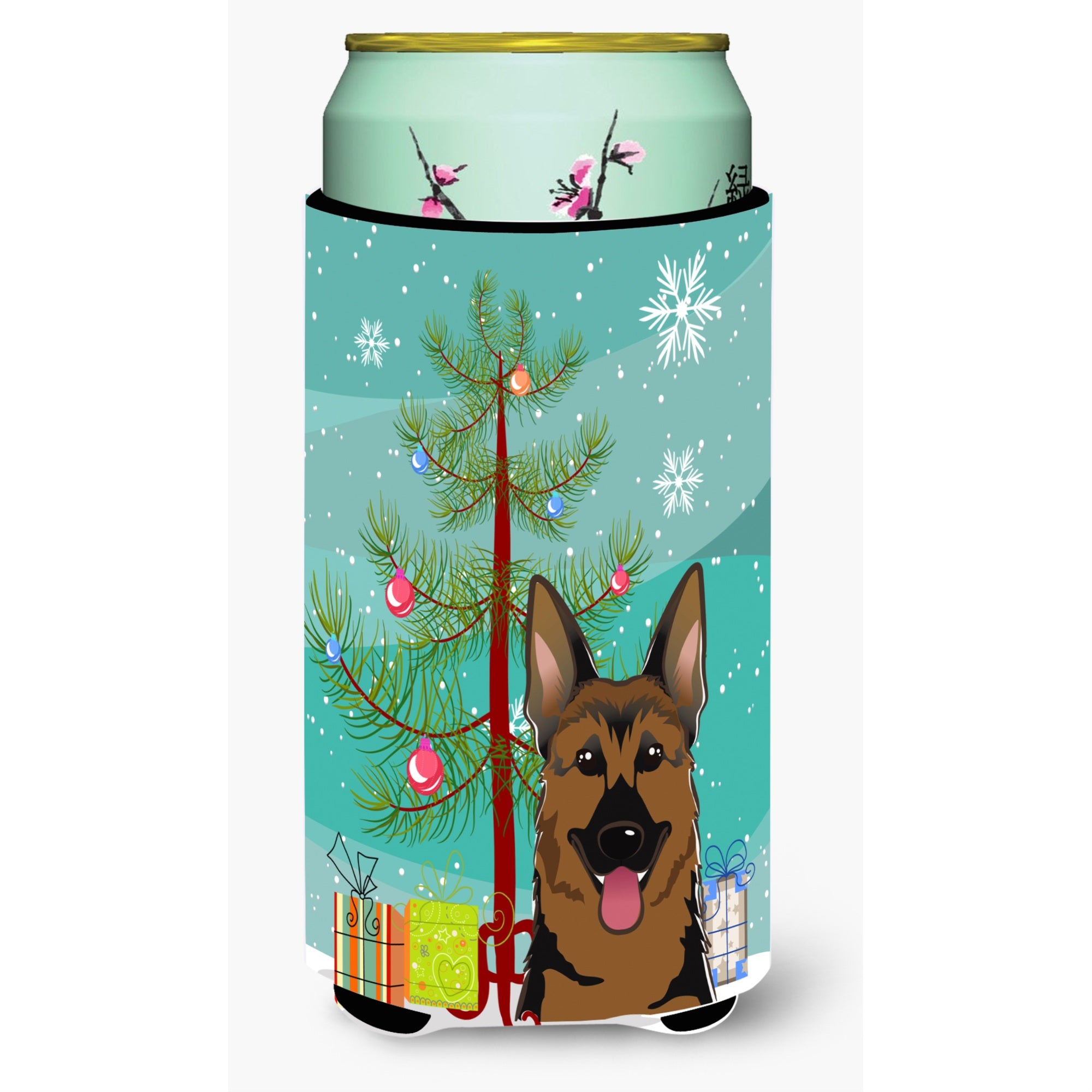 'Caroline'S Treasures Christmas Tree And German Shepherd Tall Boy Koozie Hugger, Multicolor''